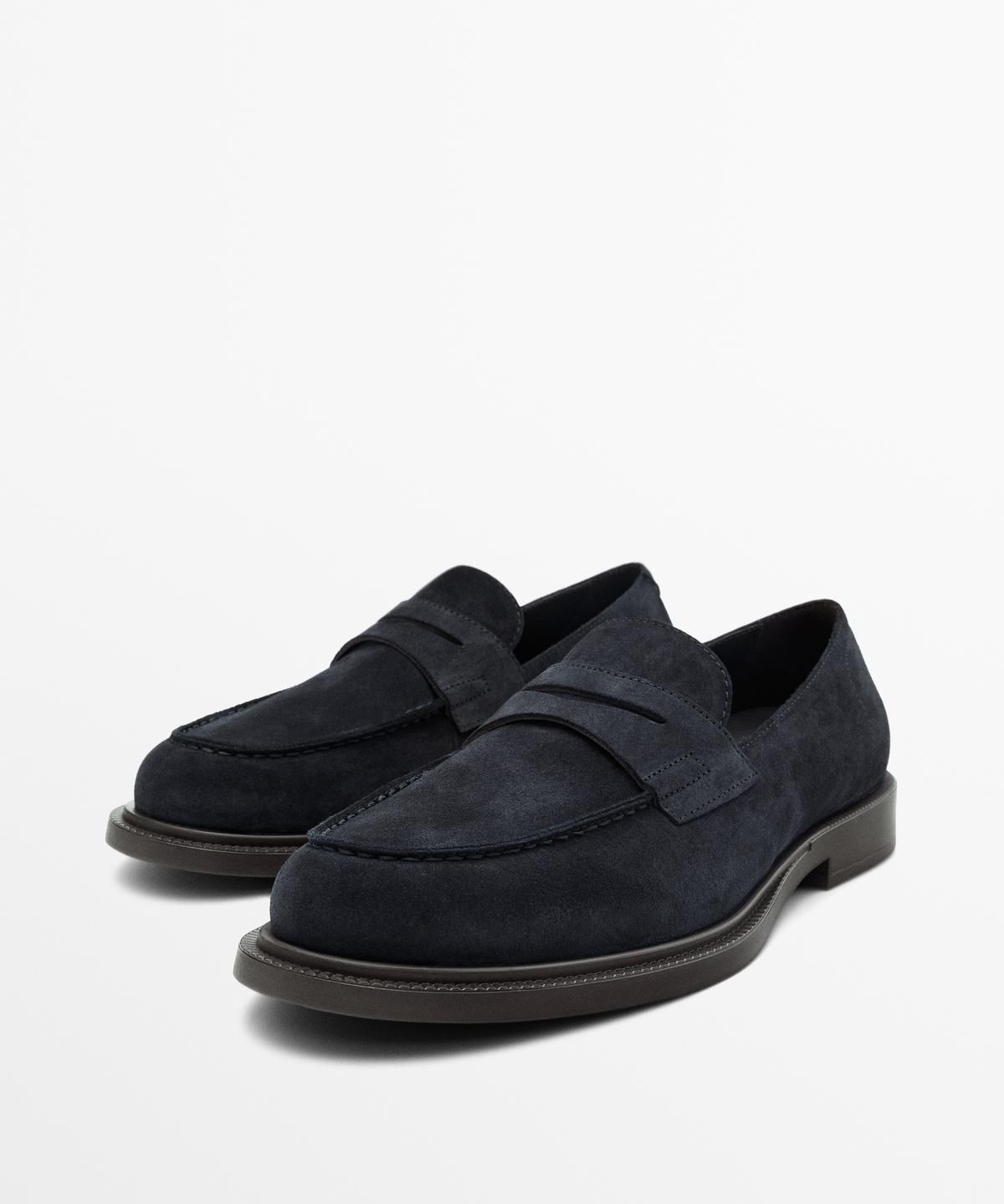 마시모두띠(MASSIMO DUTTI) 스플릿 레더 페니 로퍼