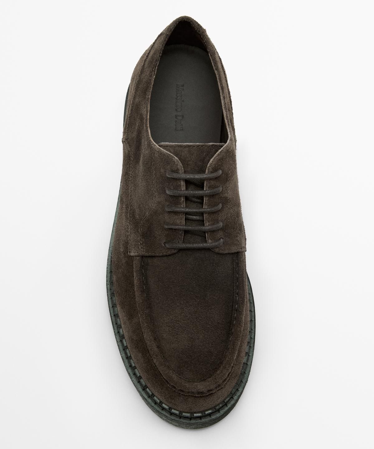 마시모두띠(MASSIMO DUTTI) 스티치 디테일 스플릿 스웨이드 슈즈