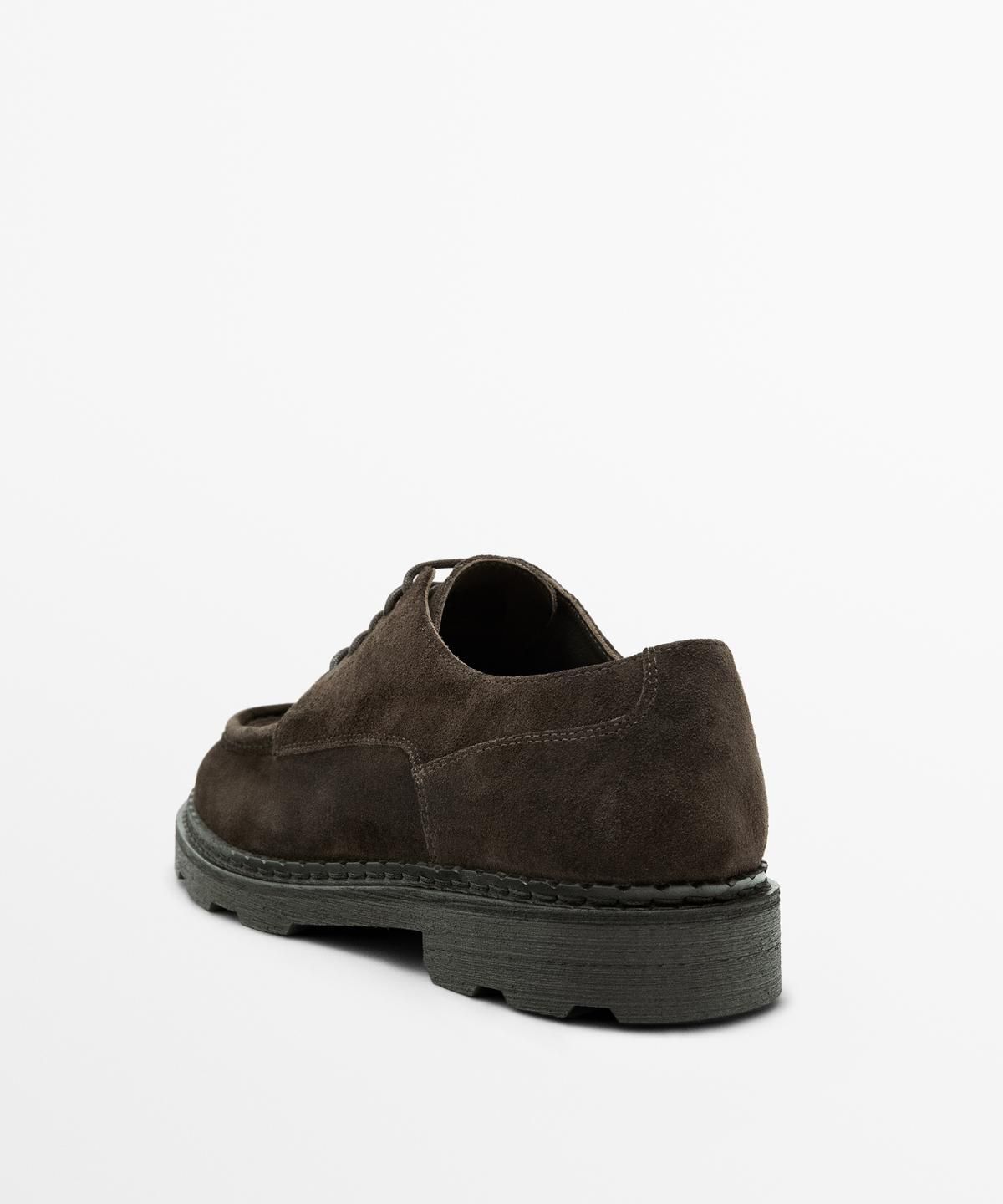 마시모두띠(MASSIMO DUTTI) 스티치 디테일 스플릿 스웨이드 슈즈