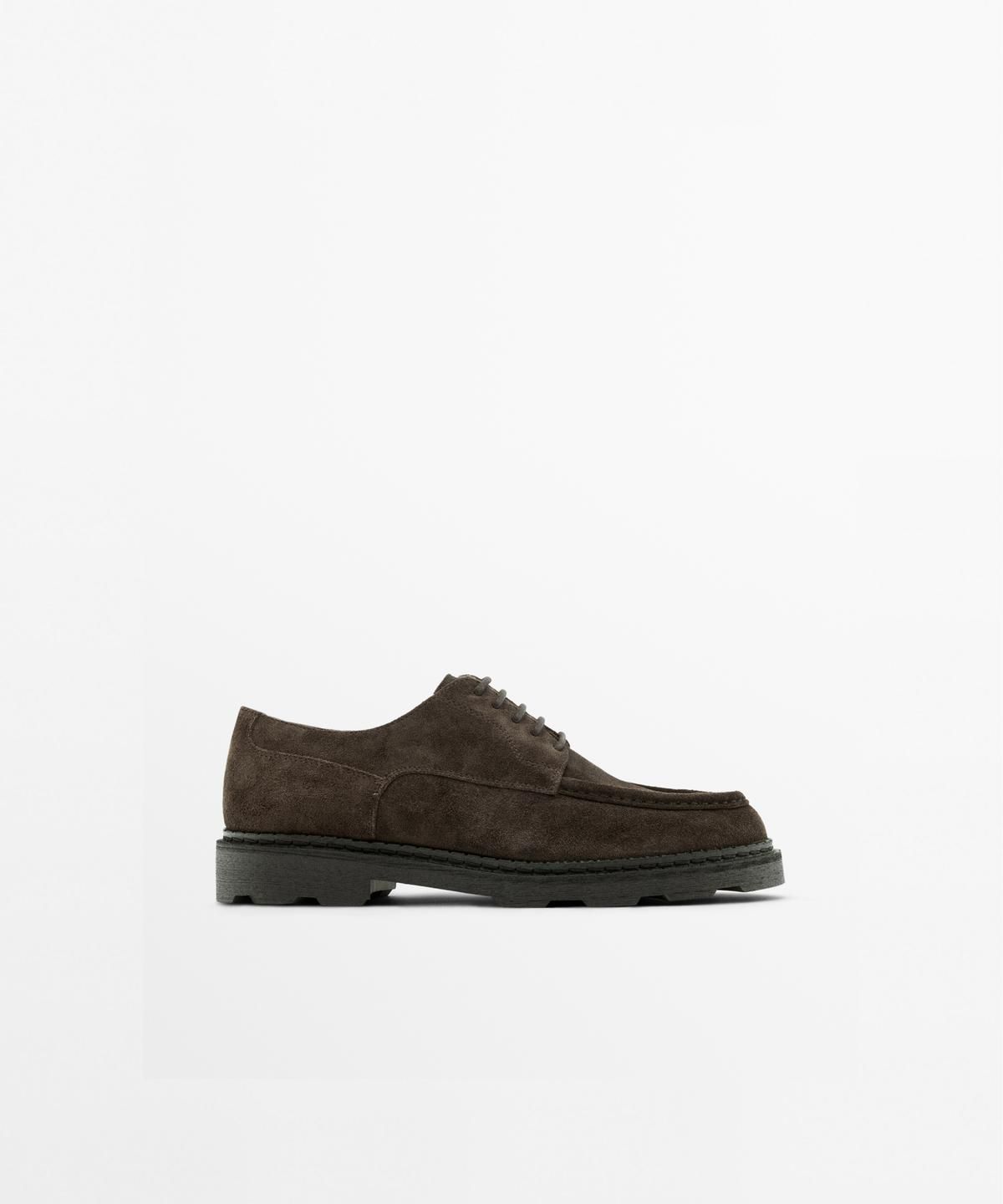 마시모두띠(MASSIMO DUTTI) 스티치 디테일 스플릿 스웨이드 슈즈