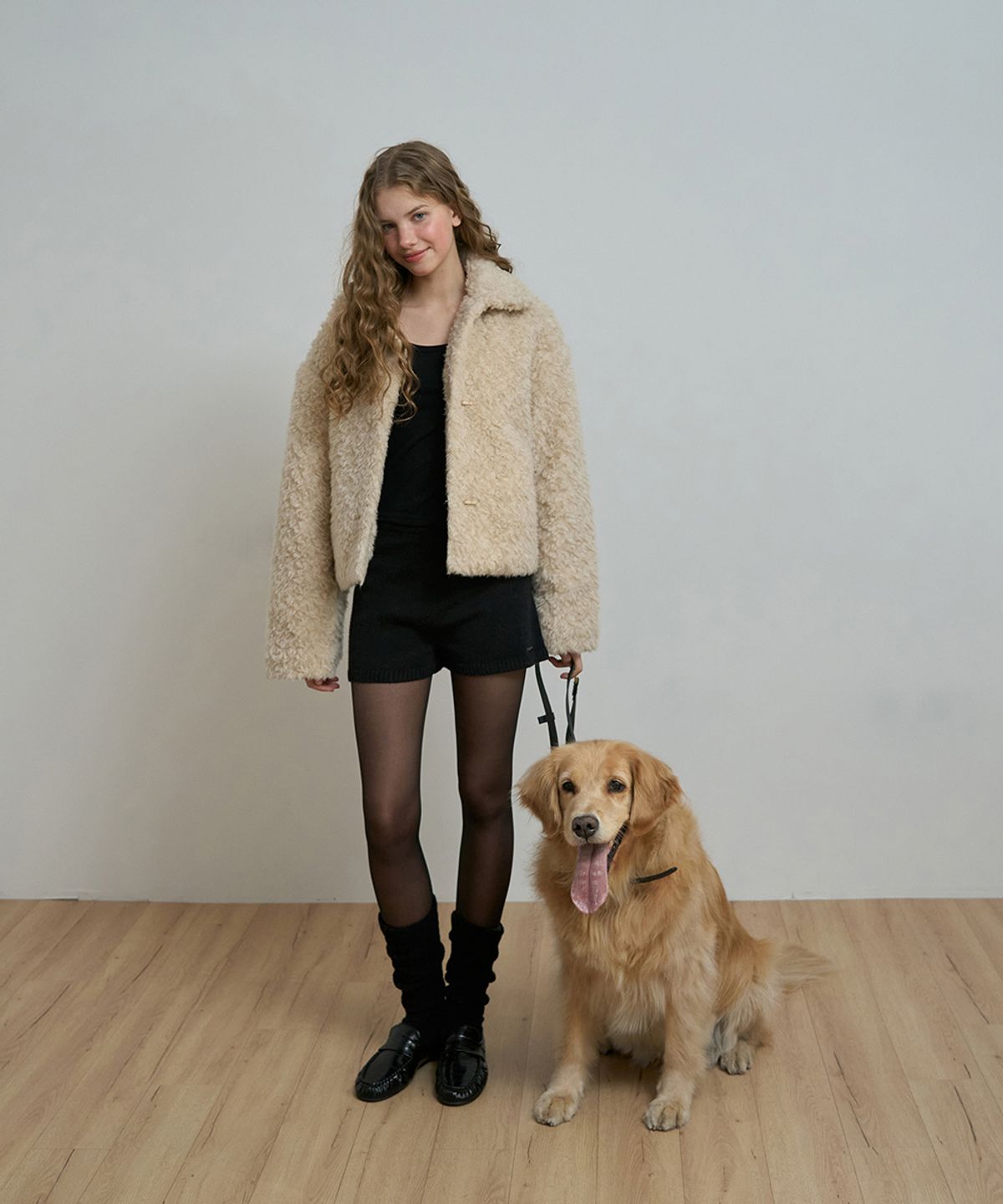 어패럴아카이브(APPAREL ARCHIVE) Teddy wool shearling fur jacket - Beige