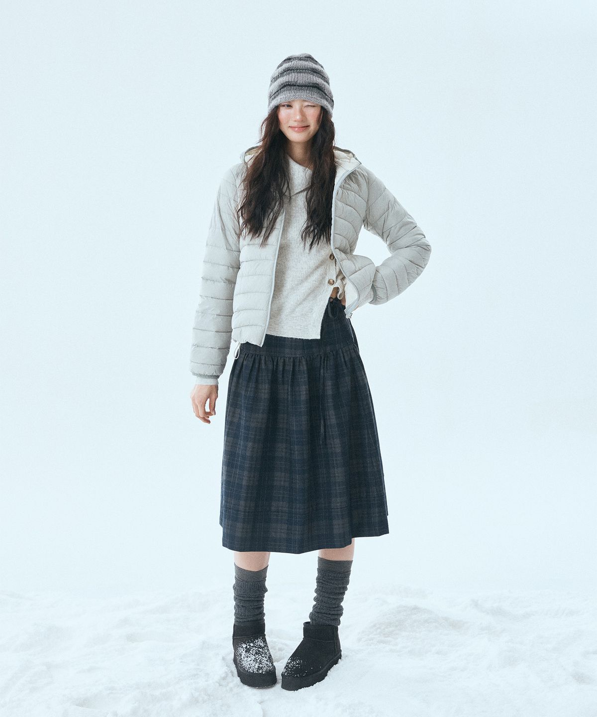 미쏘(MIXXO) 후드 경량패딩_MIWJPGV0PG