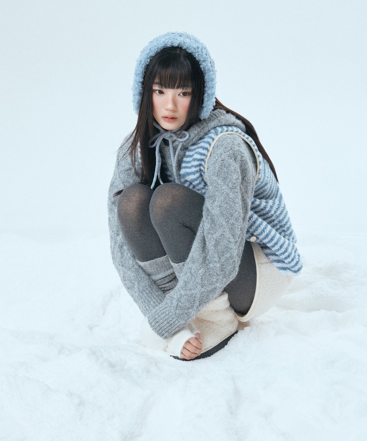 미쏘(MIXXO) 케이블 후드 풀오버_MIWKAG132T