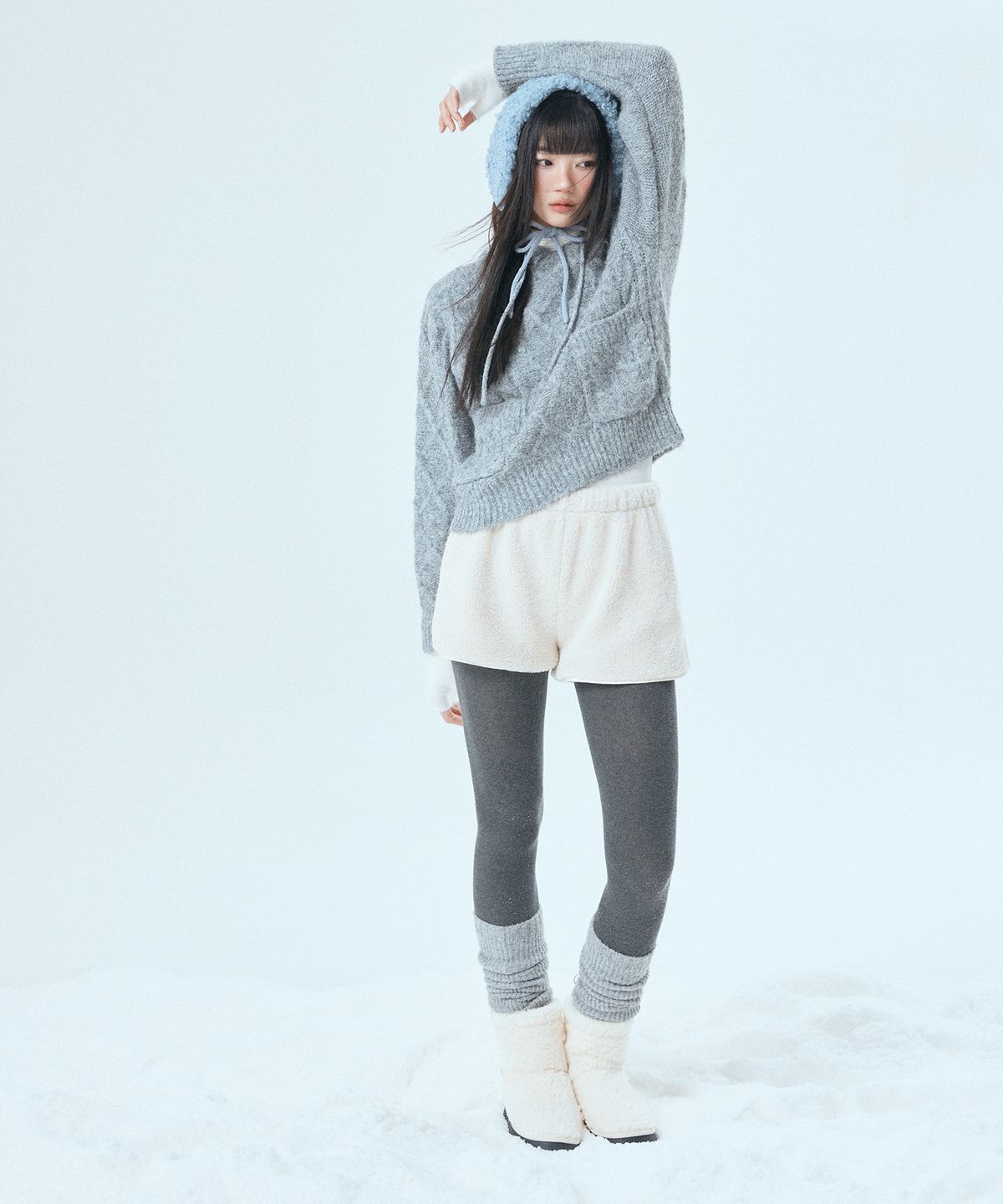 미쏘(MIXXO) 케이블 후드 풀오버_MIWKAG132T
