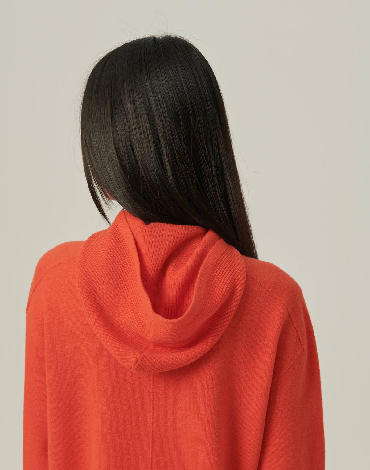 베이스스레드(BASETHREAD) Mock Neck Hooded Knit_ORANGE