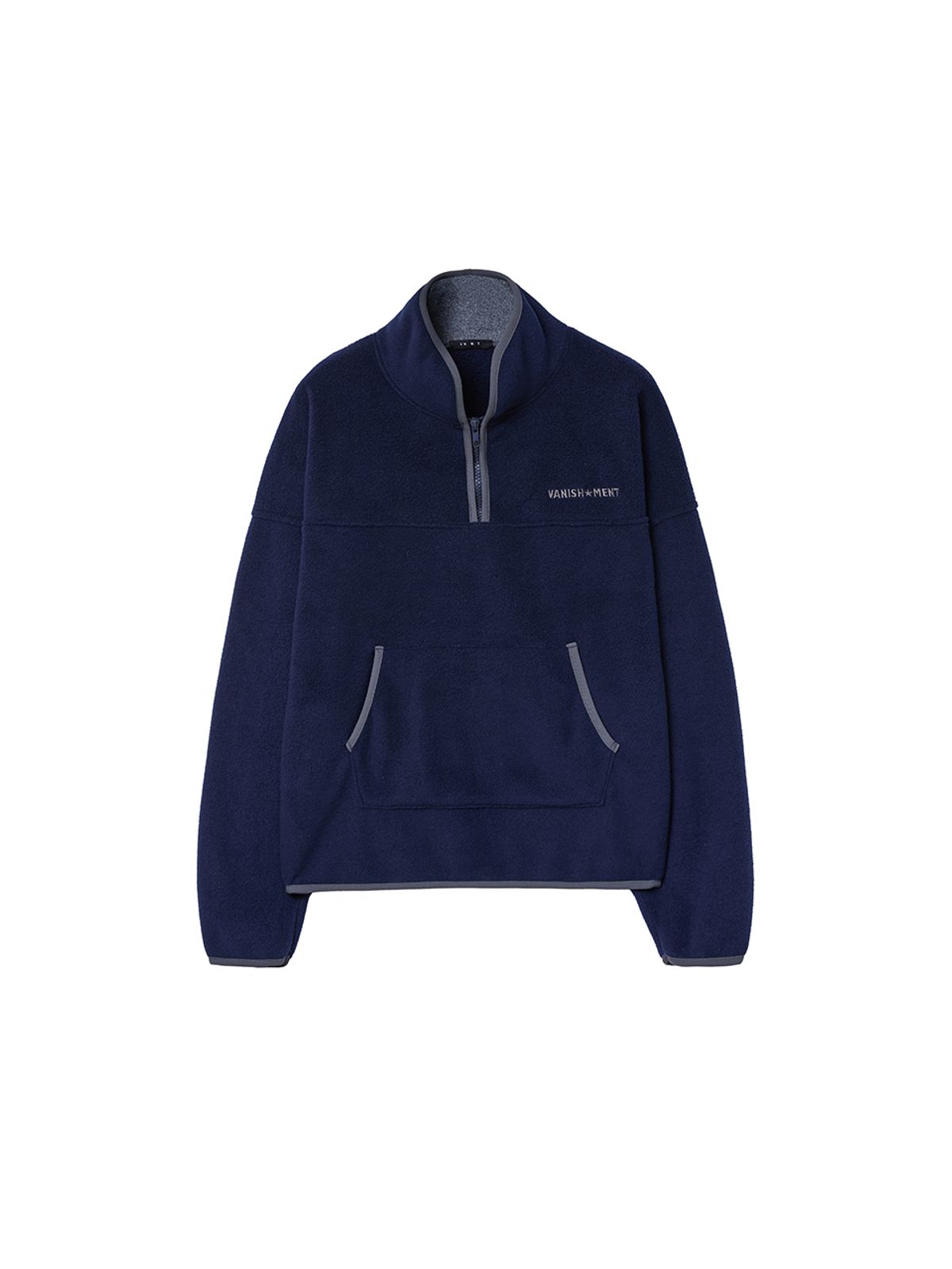 바니쉬먼트(VANISHMENT) Fleece pullover half zip-up_navy