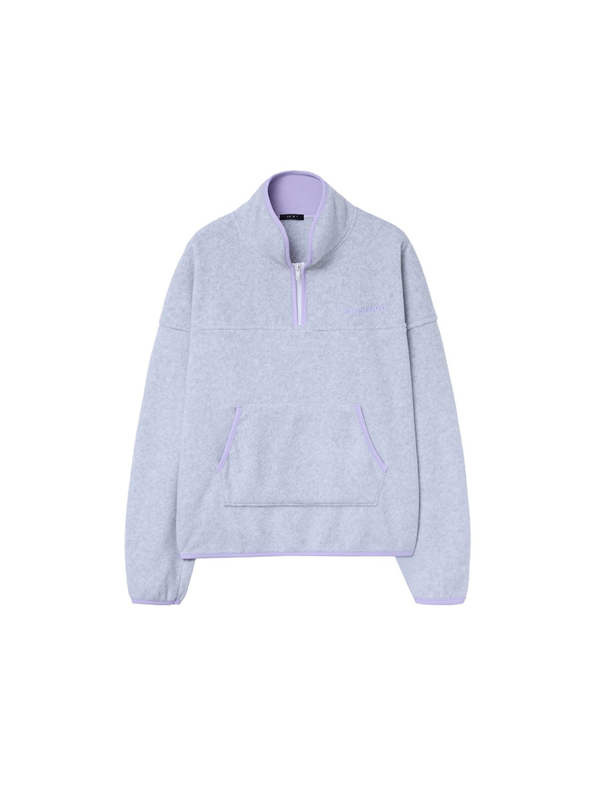 바니쉬먼트(VANISHMENT) Fleece pullover half zip-up_white melange