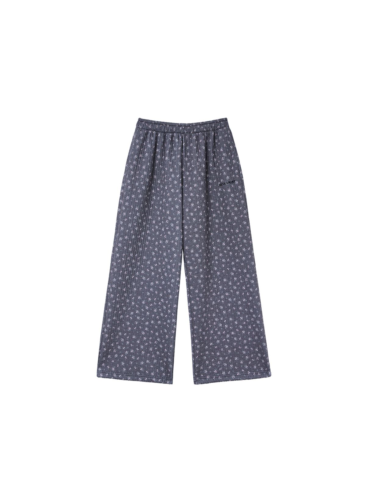 바니쉬먼트(VANISHMENT) Flower quilted pants_charcoal