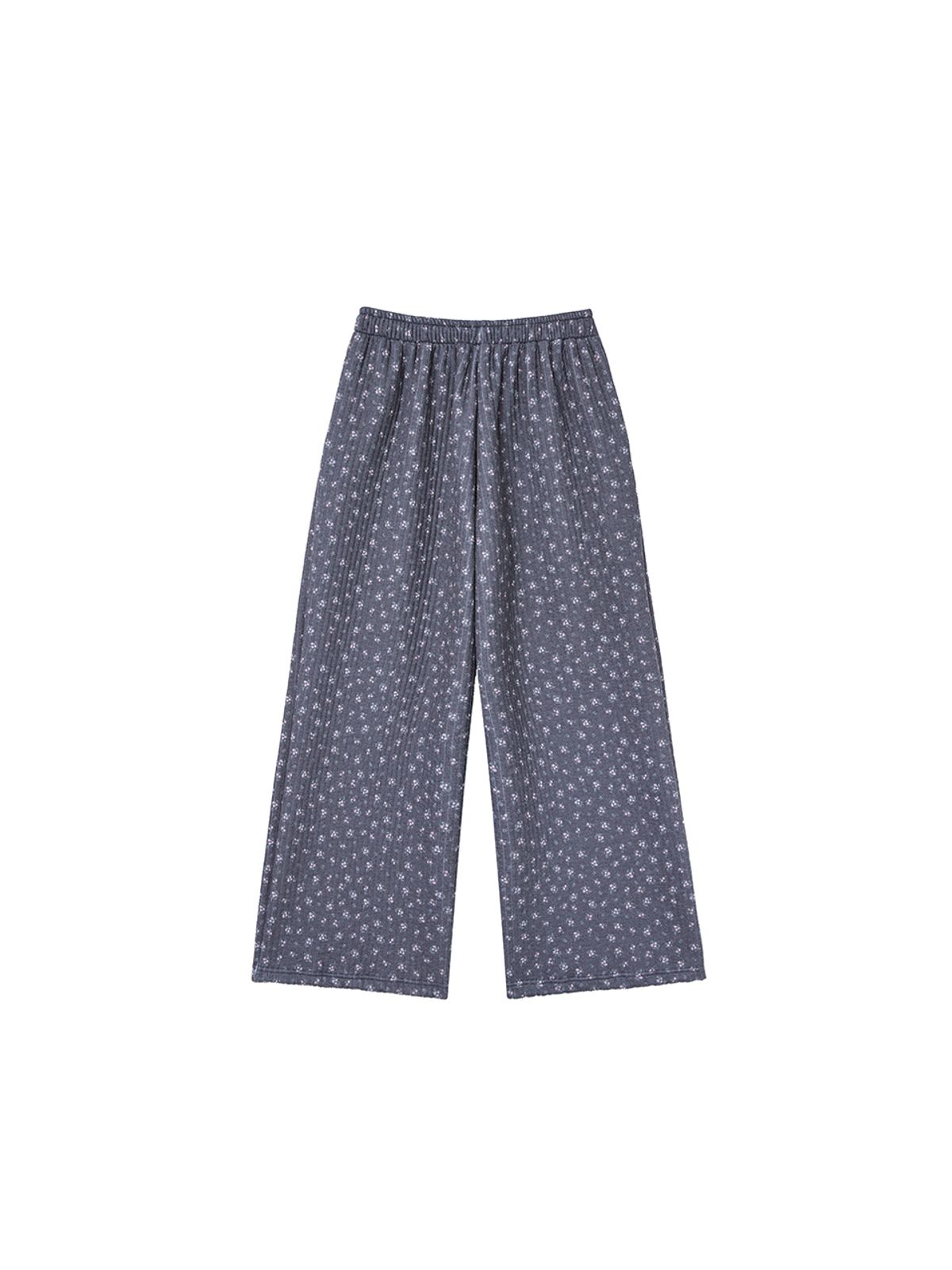 바니쉬먼트(VANISHMENT) Flower quilted pants_charcoal