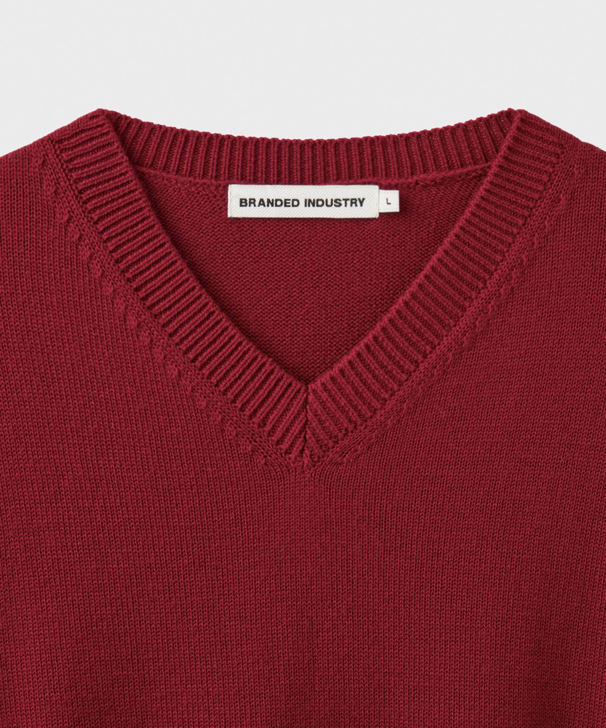 브랜디드(BRANDED) [SUPERIOR] CLOUD SUPERFINE V-NECK KNIT [RED]