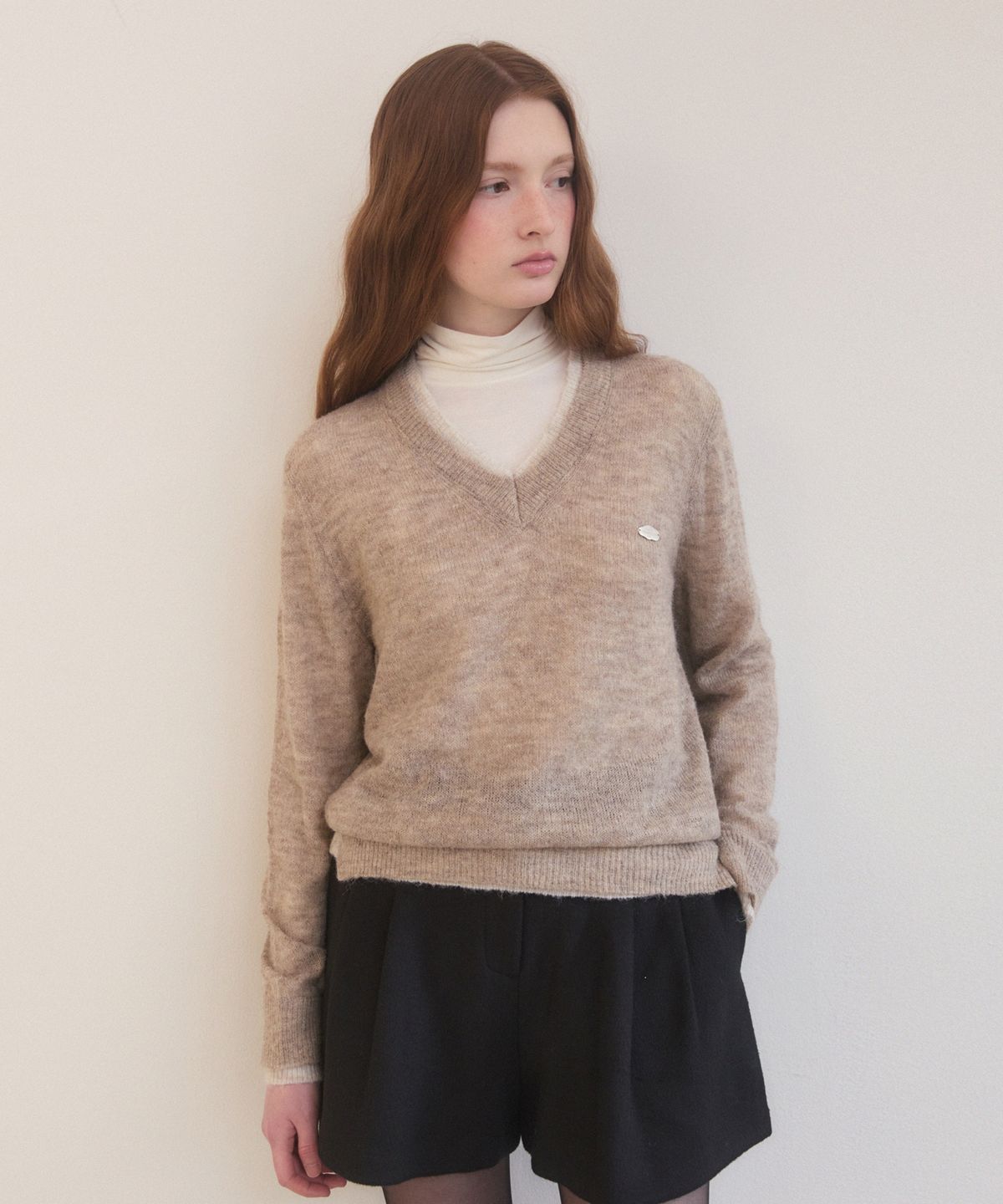 어다울(ADAUL) Woolen pintuck short pants - black