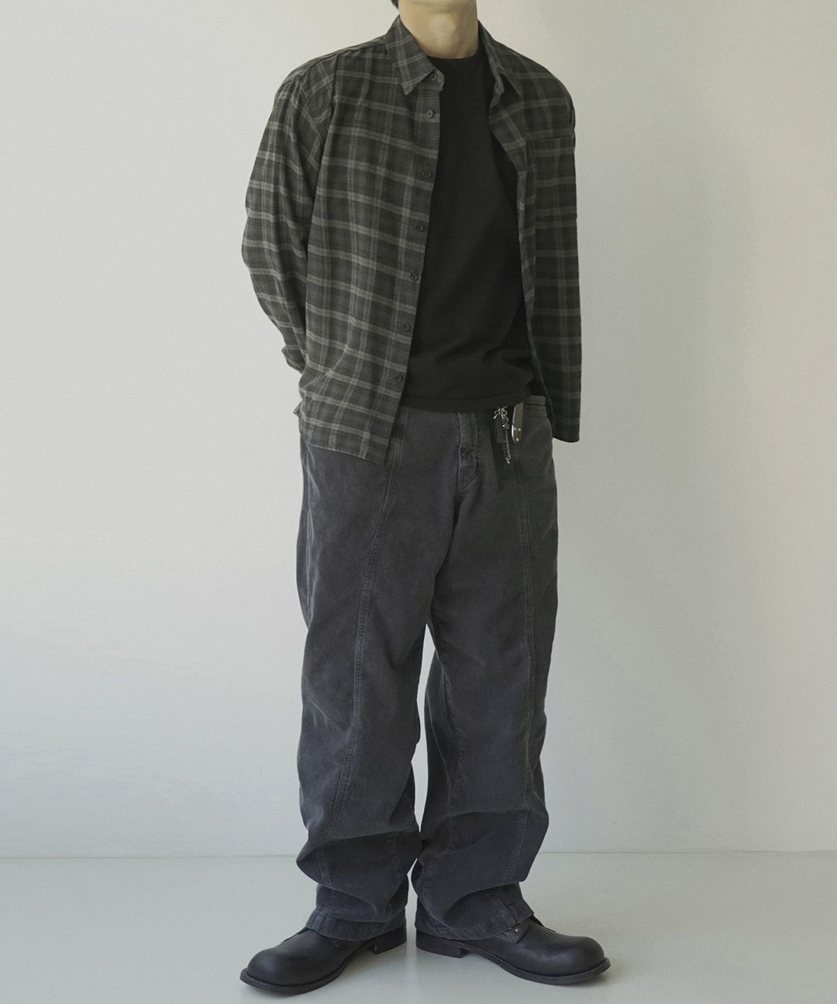 시도(SIIIIDO) LUCA VGD SOFT GREEN CHECK SHIRT #1