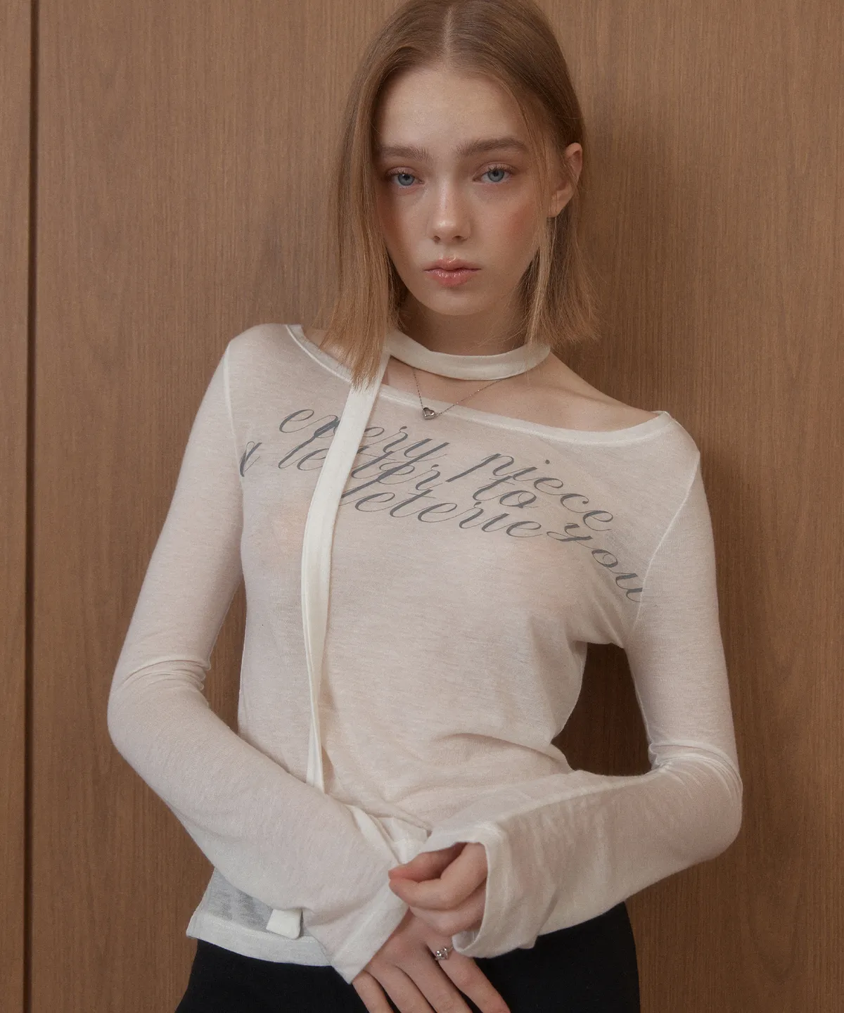 레터리(LETERIE) LETTERING OFF-SHOULDER TIE LONG SLEEVE_10COLOR