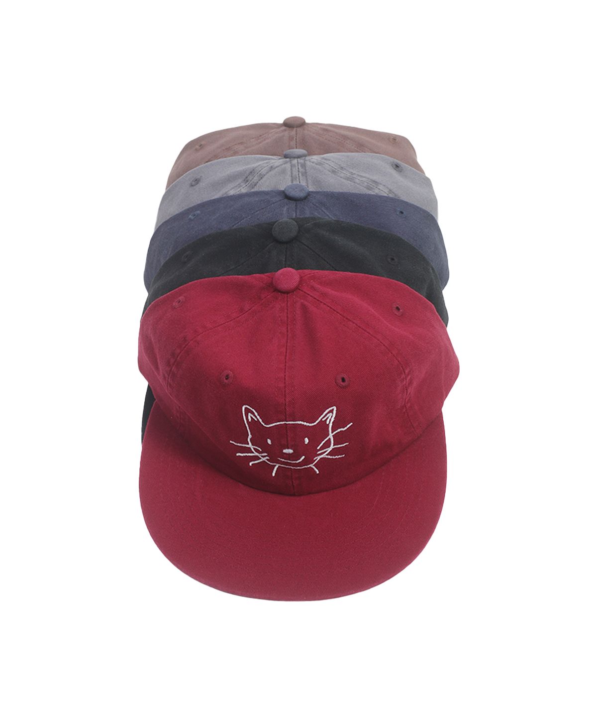 어라이트앵글(ARIGHTANGLE) CAT FACE WASHED CAP (RED)