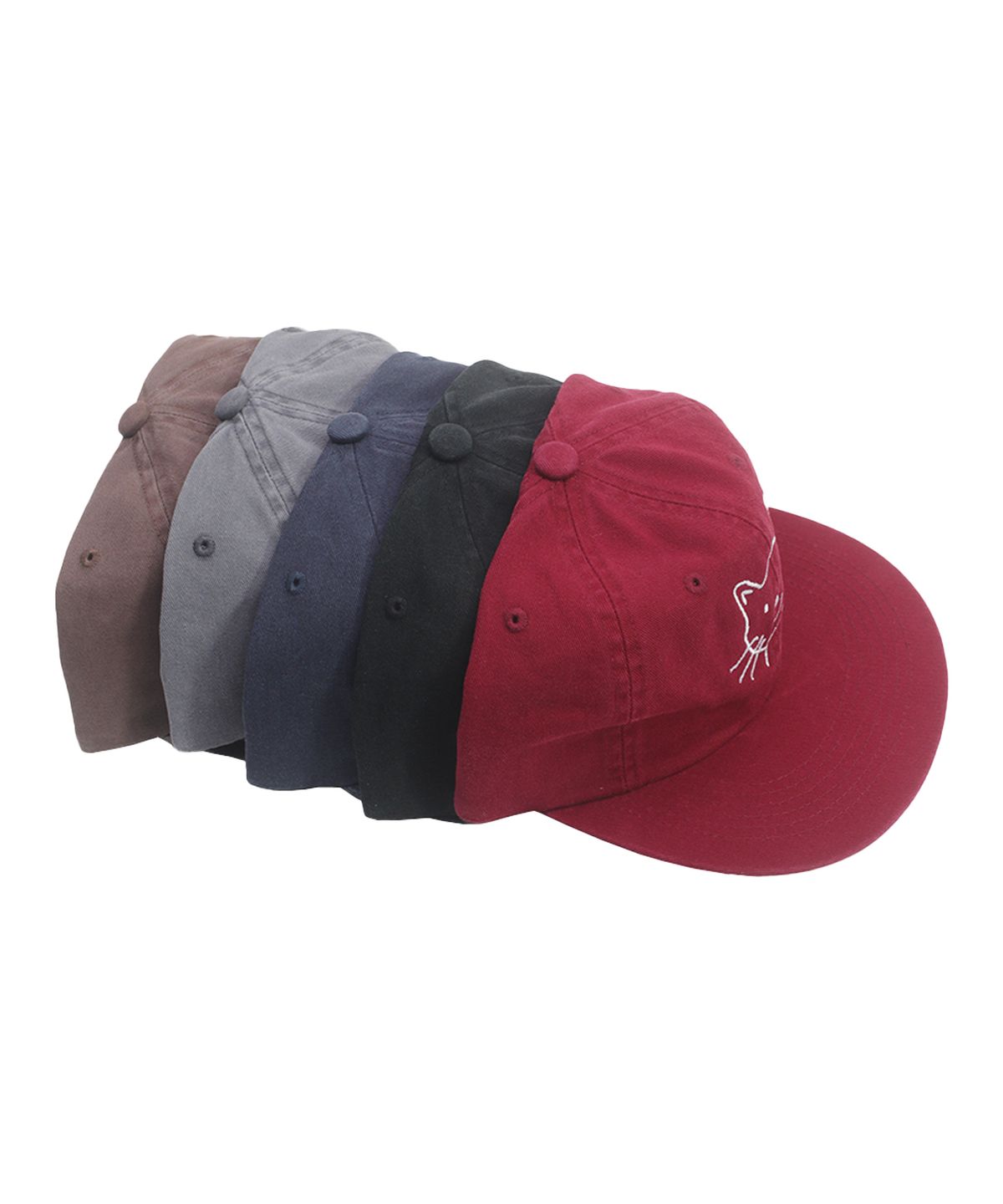 어라이트앵글(ARIGHTANGLE) CAT FACE WASHED CAP (RED)