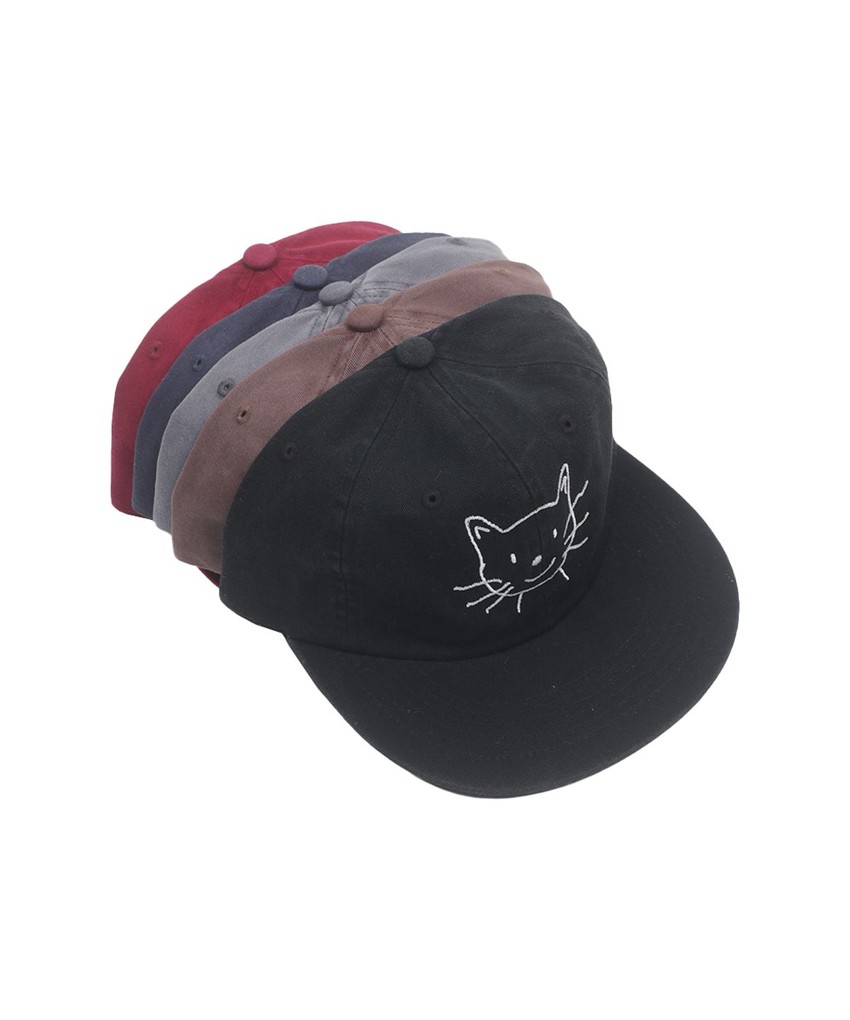 어라이트앵글(ARIGHTANGLE) CAT FACE WASHED CAP (RED)