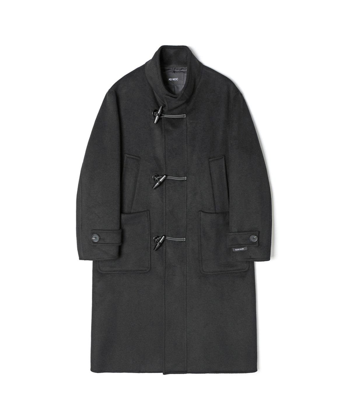 애드호크(ADHOC) 남성 하이넥 더플 코트 (BLACK) (HBAHC11)