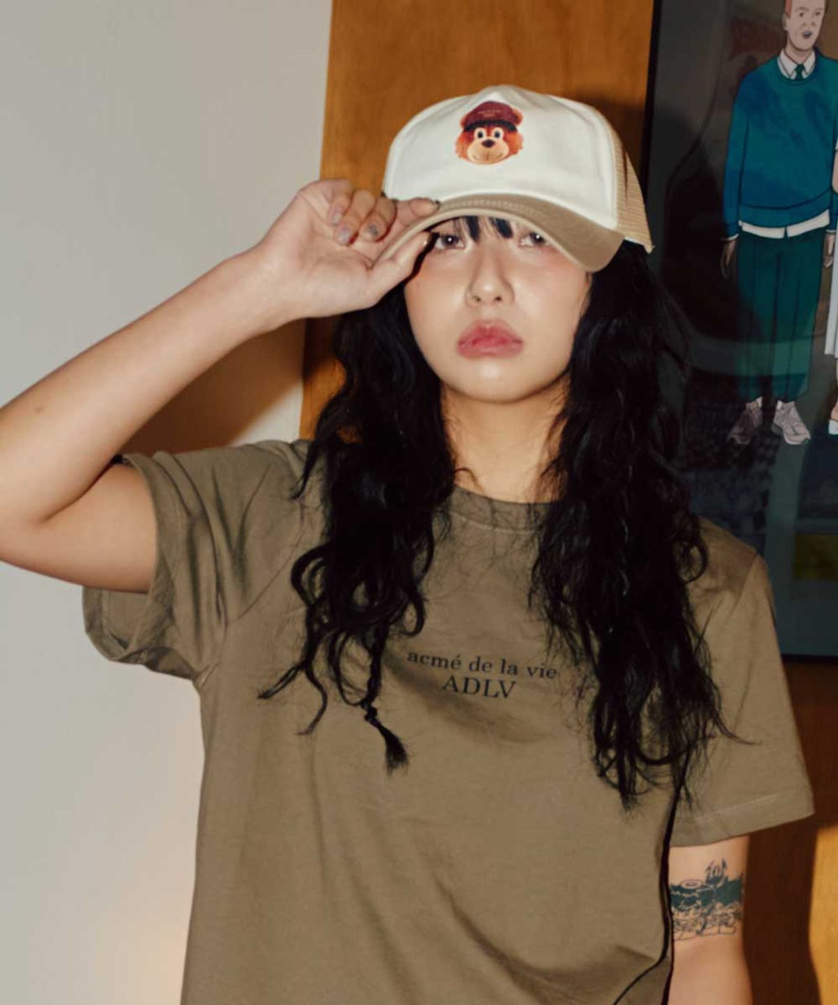 아크메드라비(ACME DE LA VIE) 3D AC BEAR MESH TRUCKER BALL CAP (3COLOR)