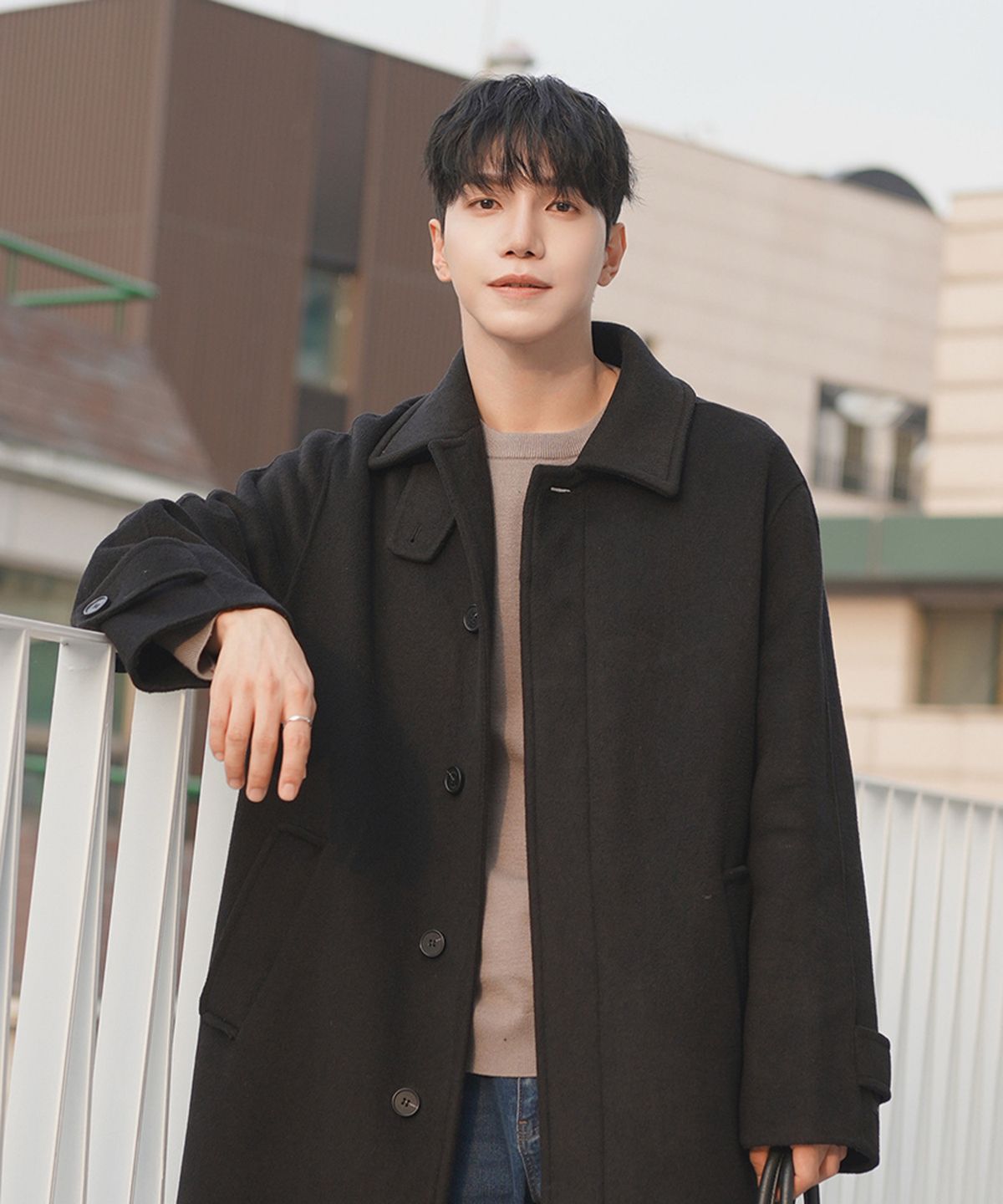 애드호크(ADHOC) 남녀공용 세미오버 발마칸 코트 (BLACK) (HBAHCA1)
