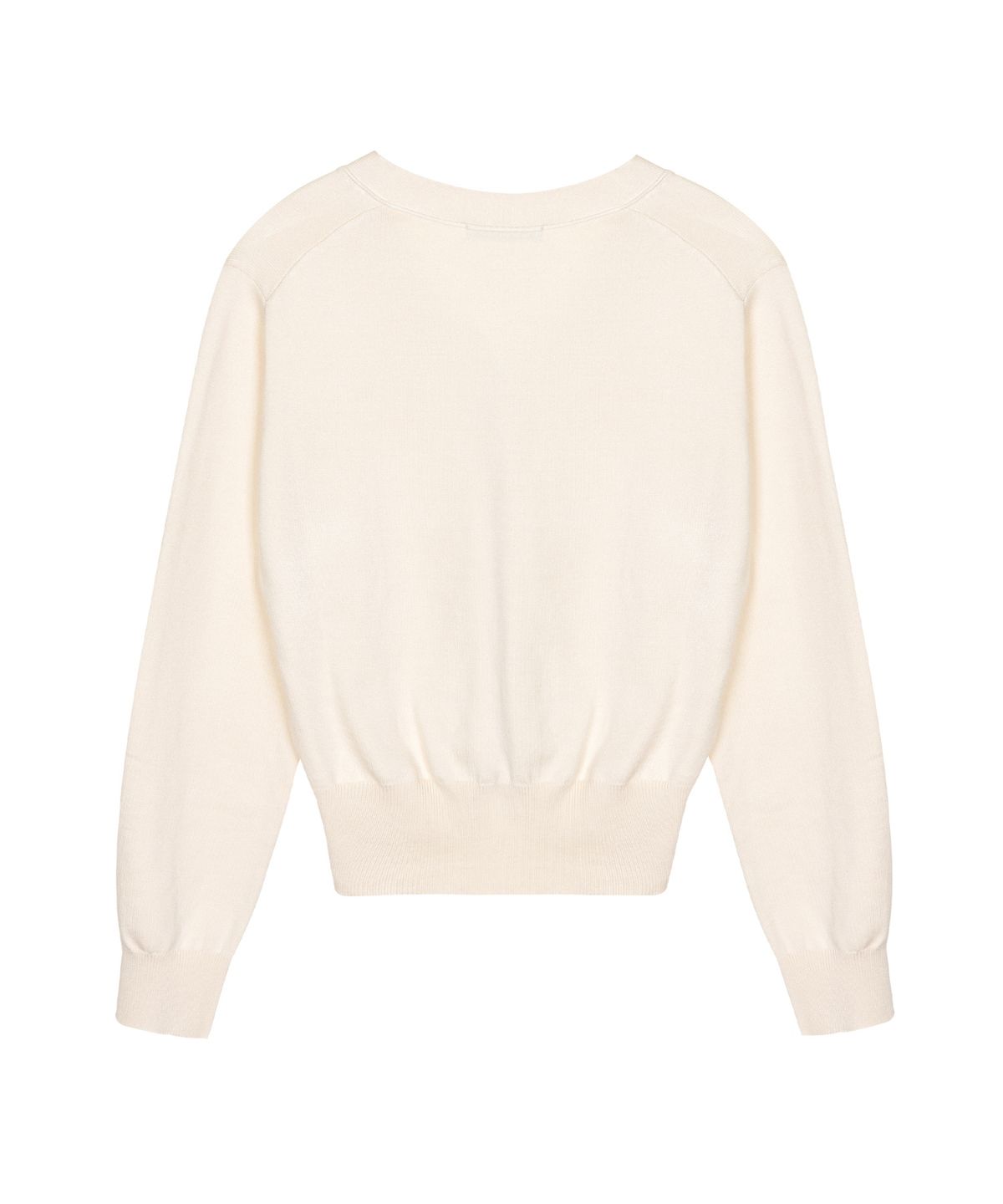 닉앤니콜(NICK&NICOLE) MINI BUTTERFLY SOFT V-CARDIGAN_CREAM BLACK
