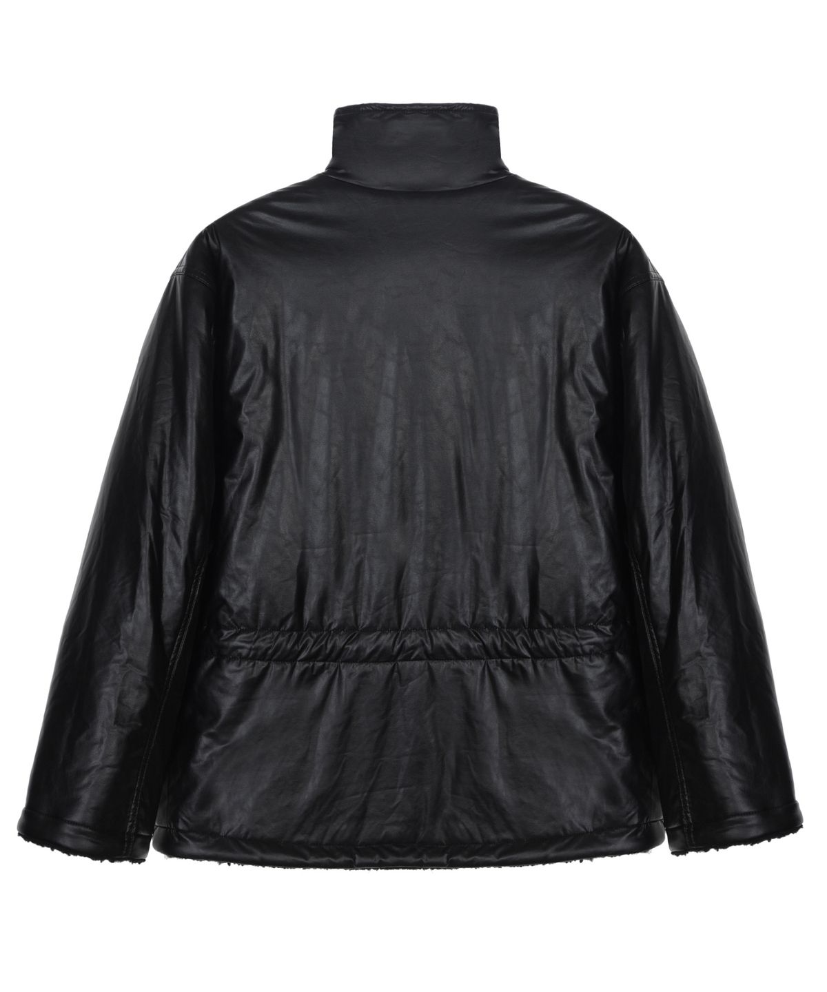 닉앤니콜(NICK&NICOLE) STRING FUR LEATHER JUMPER_BLACK