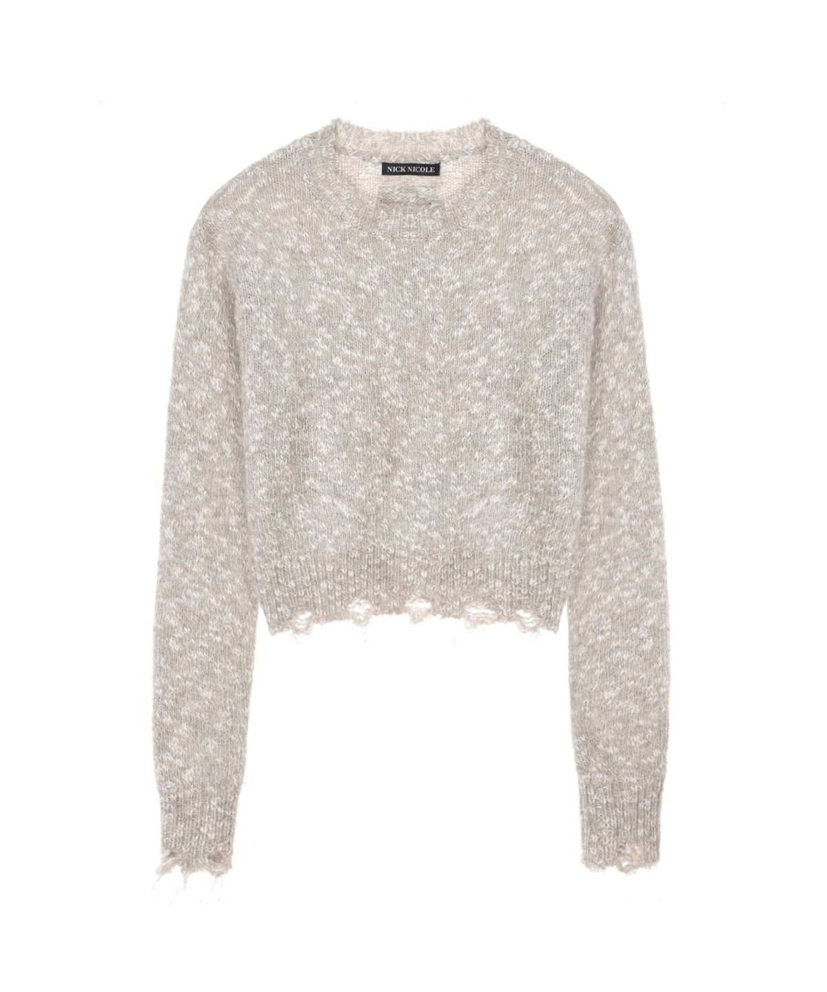 닉앤니콜(NICK&NICOLE) NICOLE BOKASHI DAMAGE KNIT_OATMEAL
