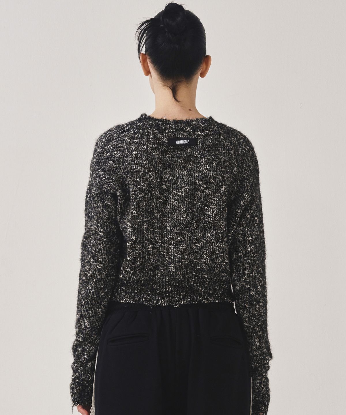 닉앤니콜(NICK&NICOLE) NICOLE BOKASHI DAMAGE KNIT_BLACK