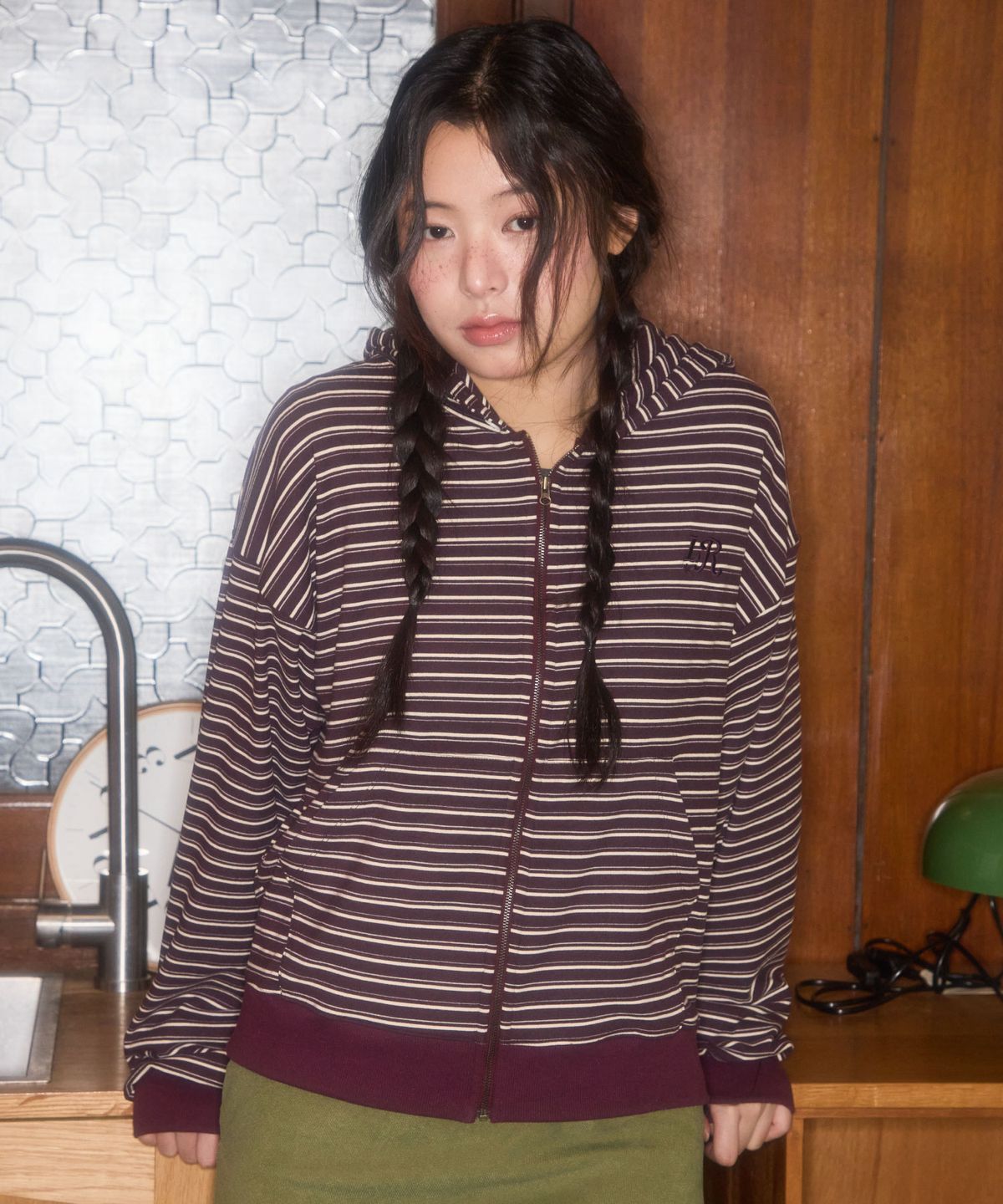 레터리(LETERIE) DOUBLE STRIPE HOOD ZIP-UP_PURPLE