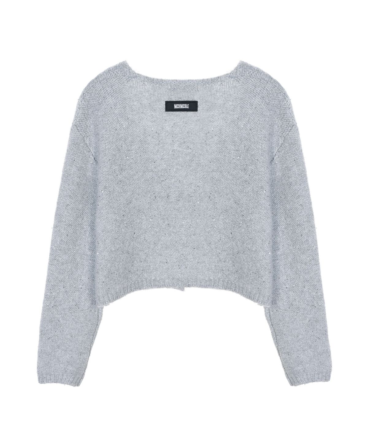 닉앤니콜(NICK&NICOLE) TWINKLE CROP WOOL KNIT CARDIGAN_LIGHT GRAY