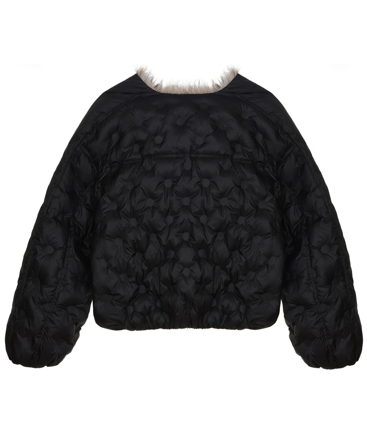 닉앤니콜(NICK&NICOLE) DOT FUR SHAWL VOLUME PUFFER PADDING_BLACK