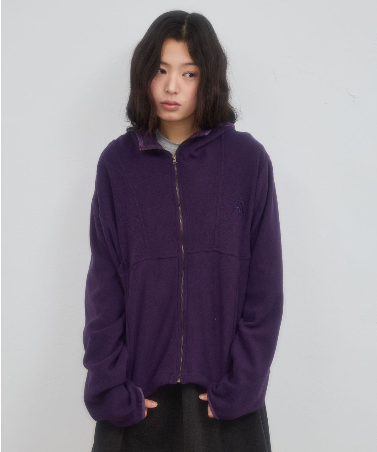 레터리(LETERIE) LINE FLEECE ZIP-UP_PURPLE
