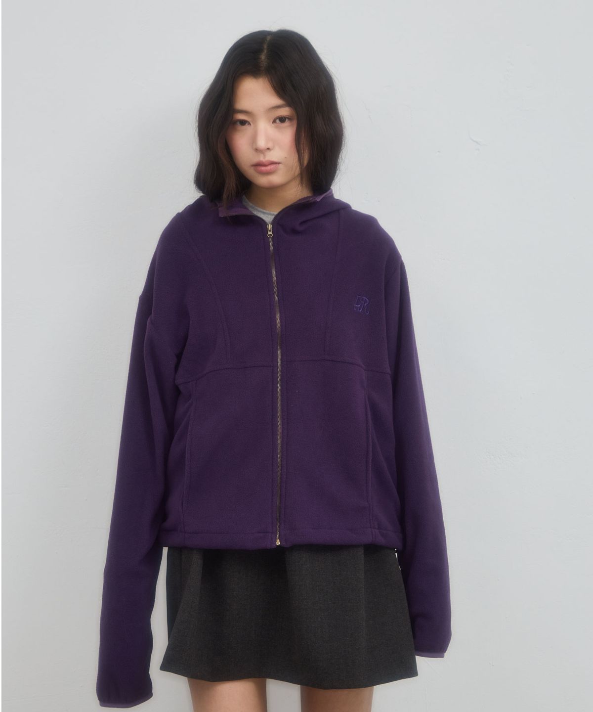 레터리(LETERIE) LINE FLEECE ZIP-UP_PURPLE