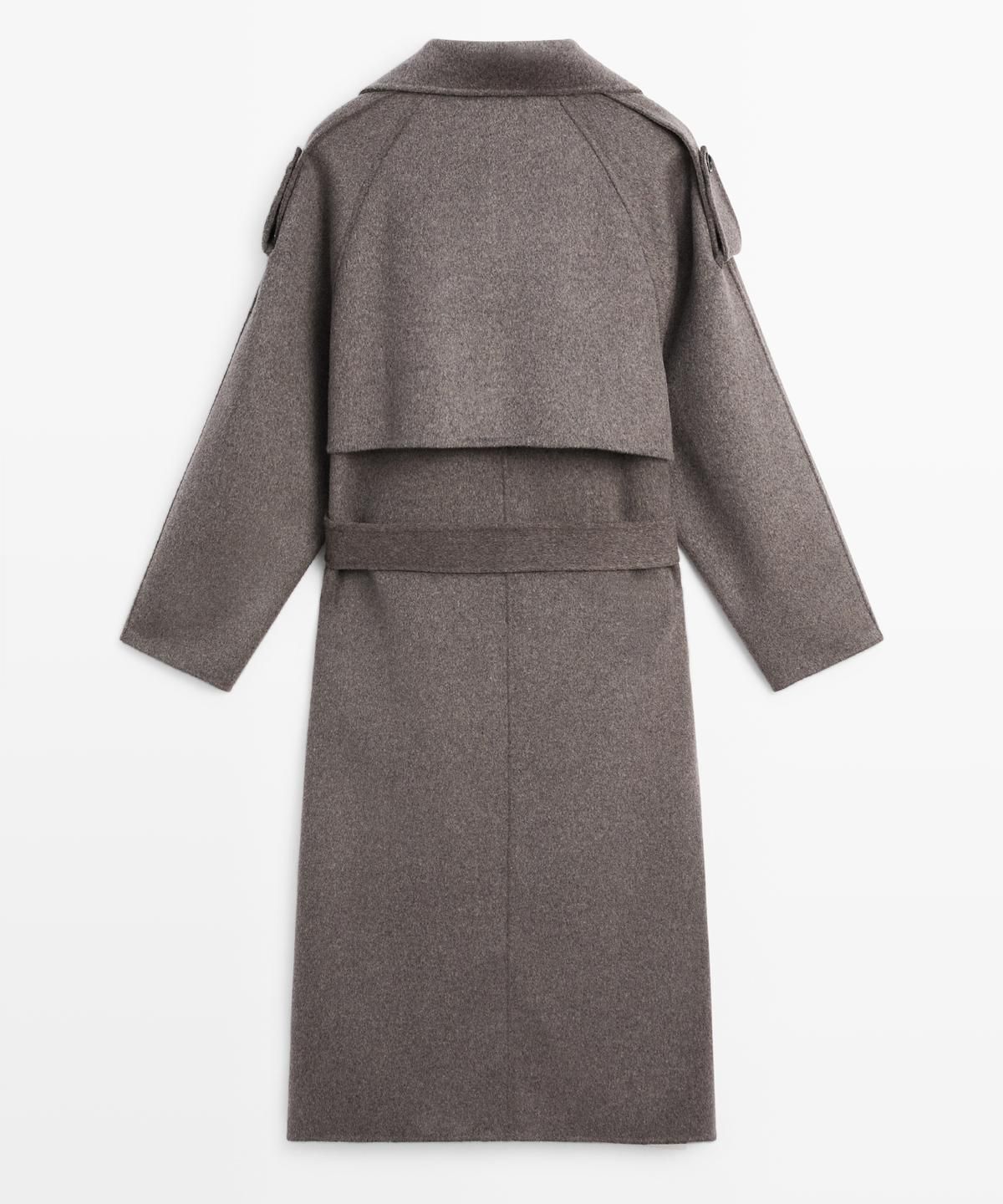 마시모두띠(MASSIMO DUTTI) 벨트 디테일 롱 울 블렌드 트렌치코트