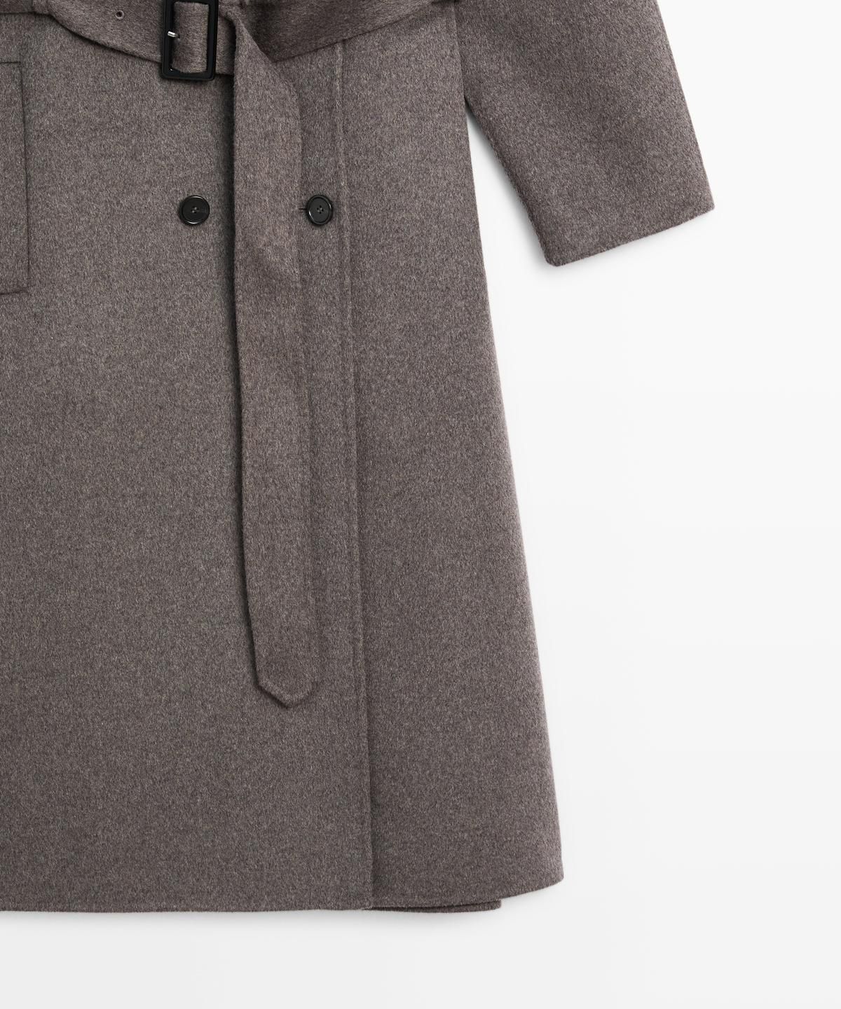 마시모두띠(MASSIMO DUTTI) 벨트 디테일 롱 울 블렌드 트렌치코트