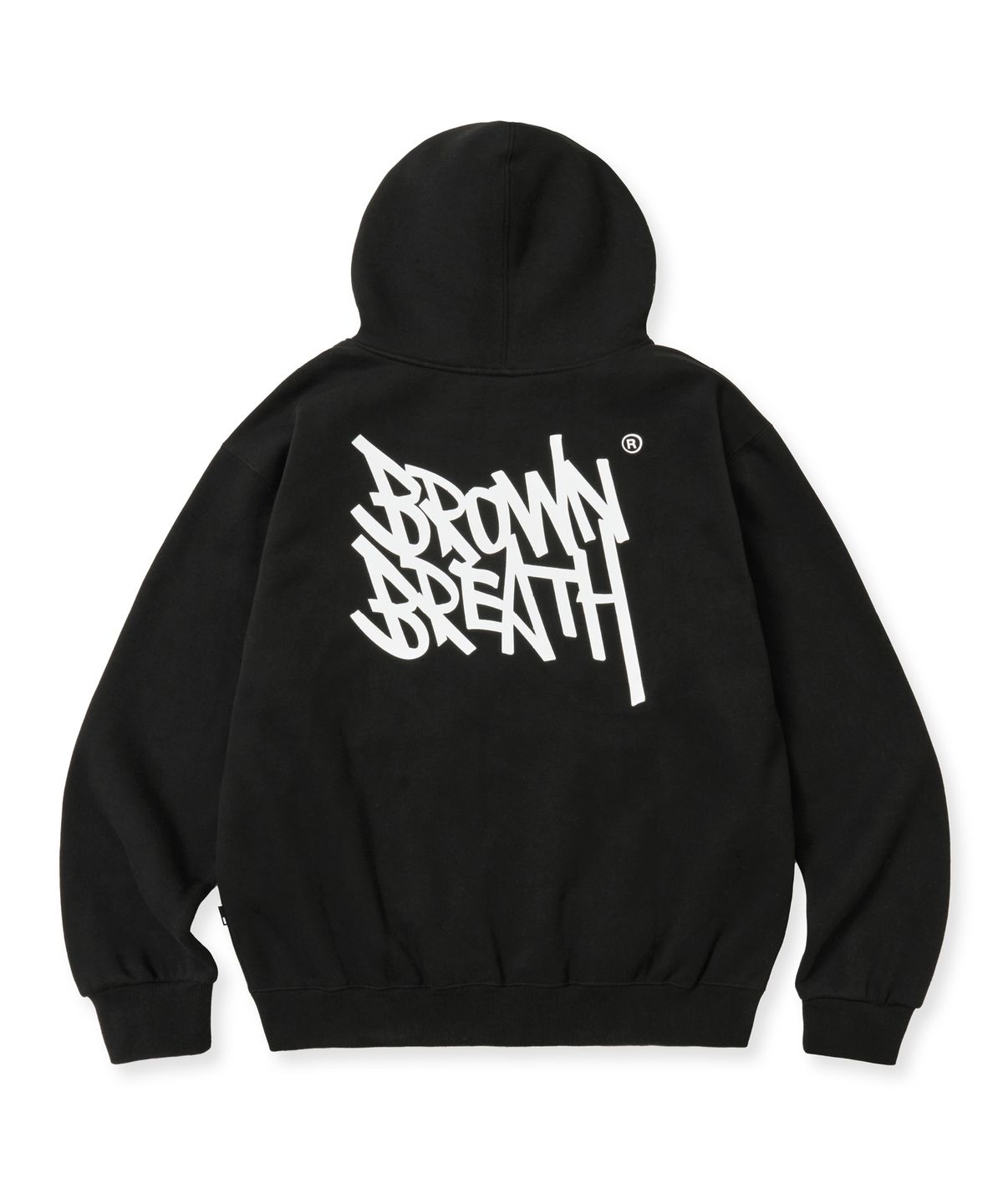 브라운브레스(BROWNBREATH) [25WINTER] TAG HOOD ZIP UP - BLACK