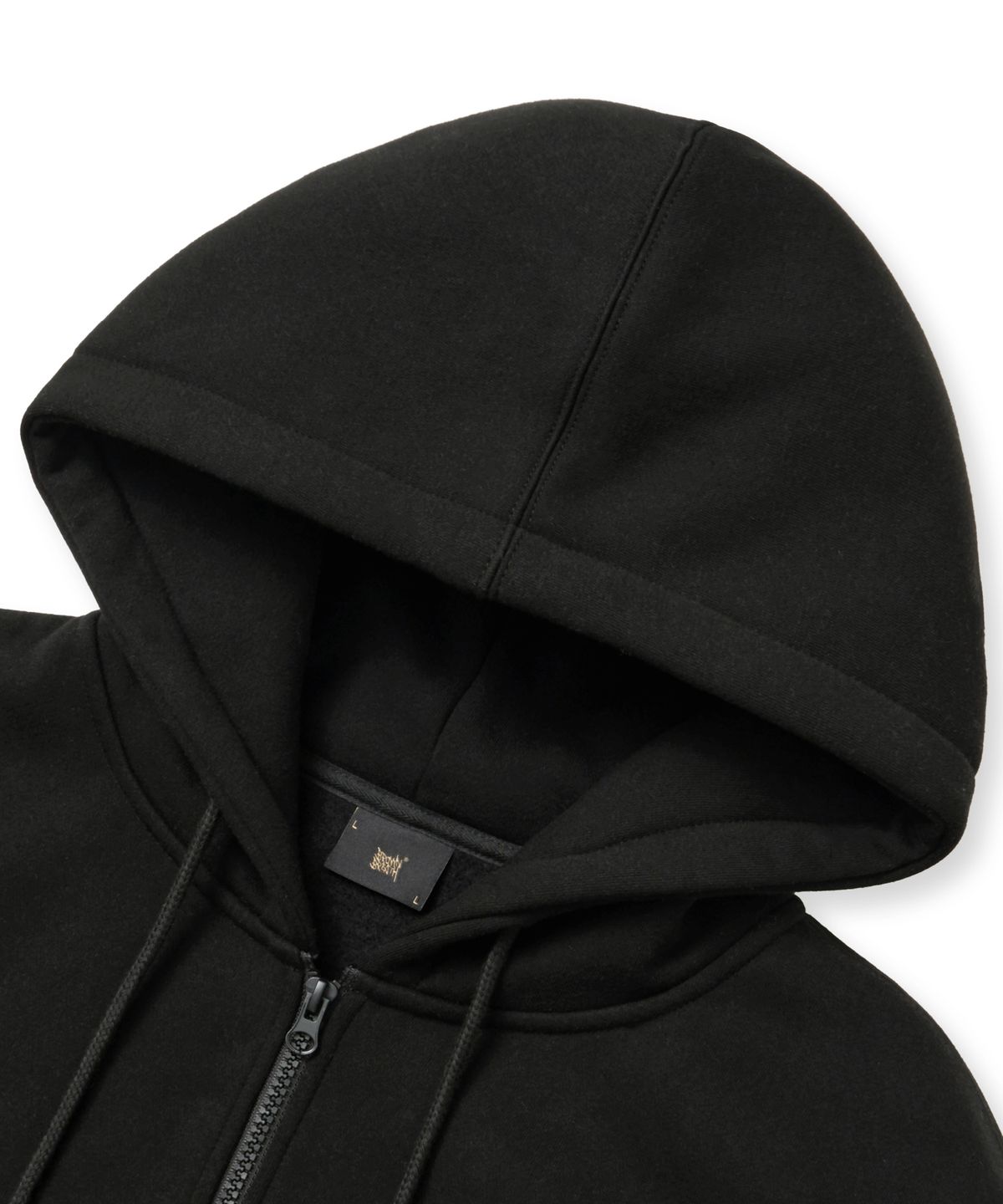 브라운브레스(BROWNBREATH) [25WINTER] TAG HOOD ZIP UP - BLACK
