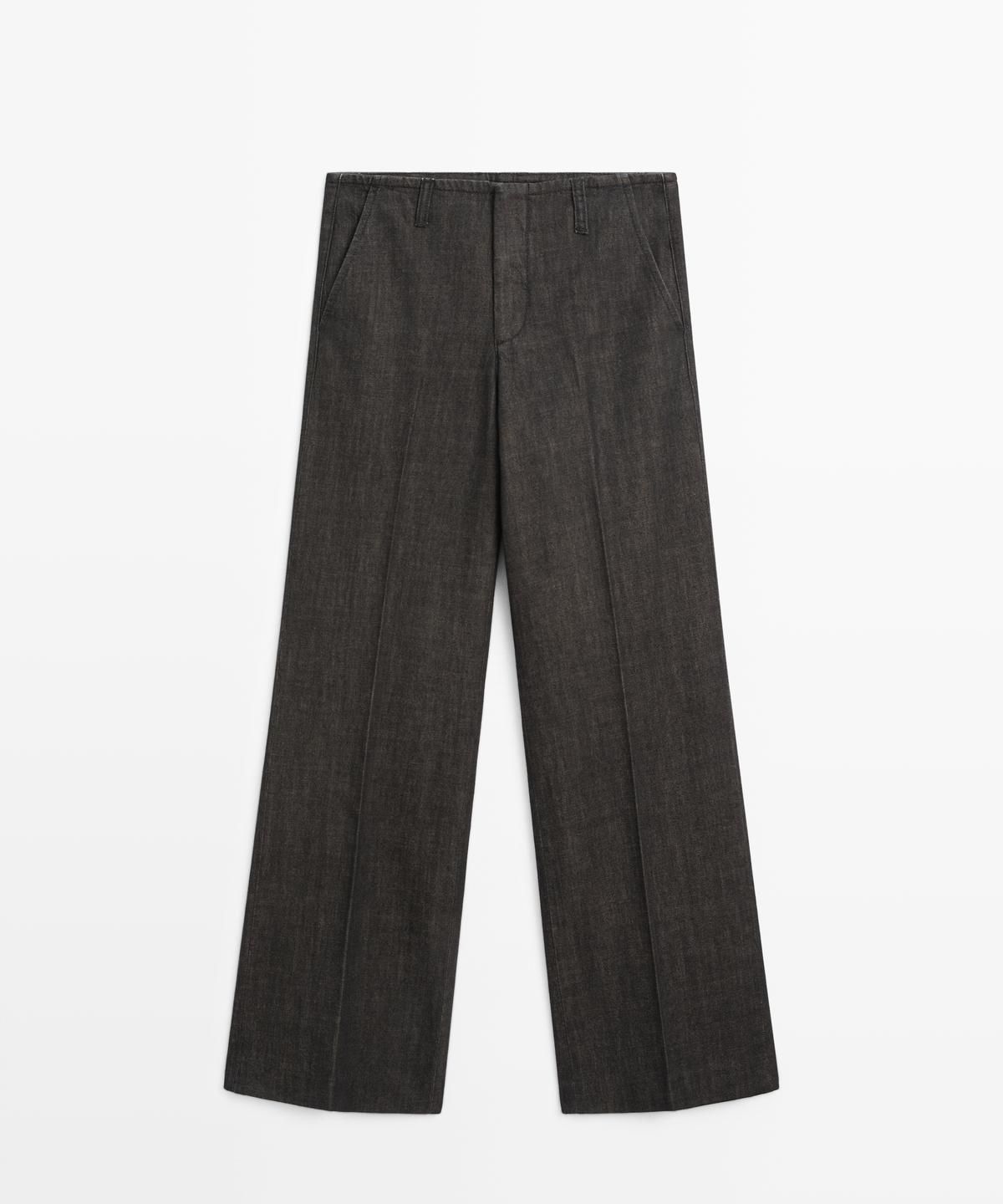 마시모두띠(MASSIMO DUTTI) 미드라이즈 와이드 레그 진