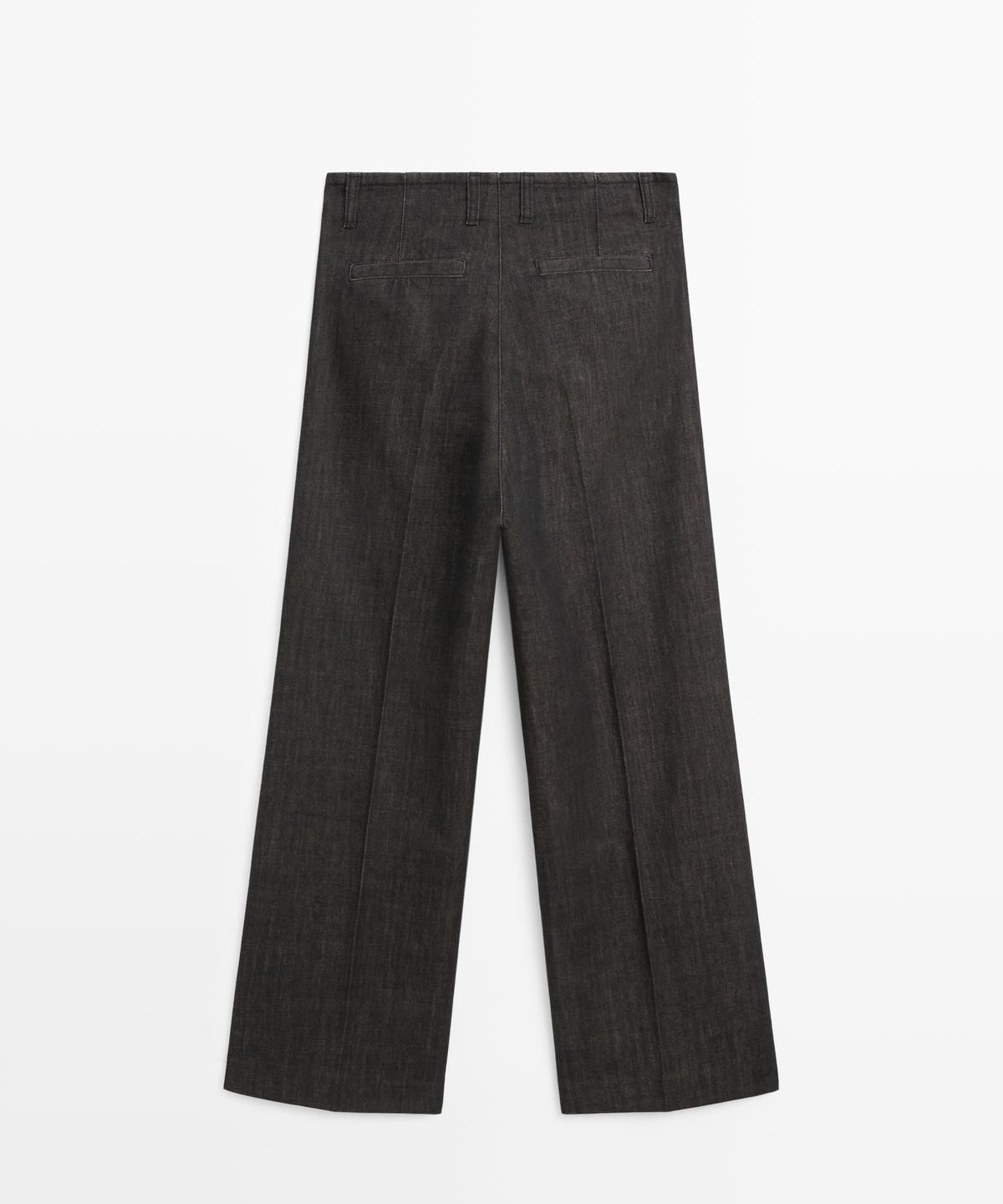 마시모두띠(MASSIMO DUTTI) 미드라이즈 와이드 레그 진