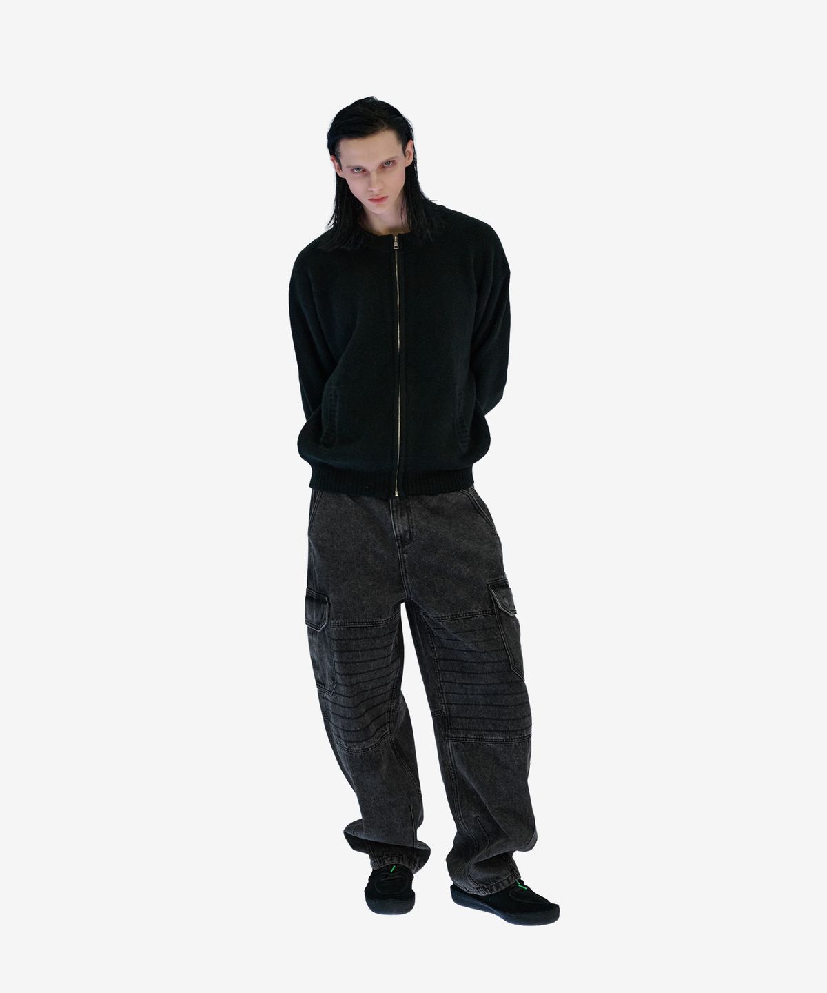 케이지엠(KZM) 스펠 아웃 가디건 BLACK