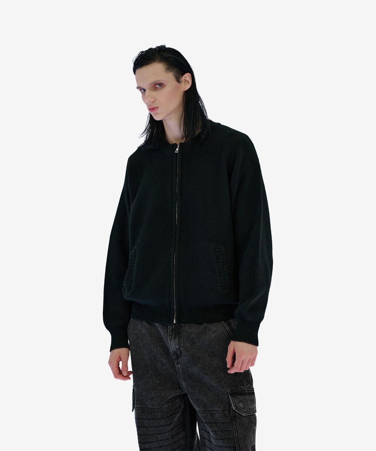 케이지엠(KZM) 스펠 아웃 가디건 BLACK