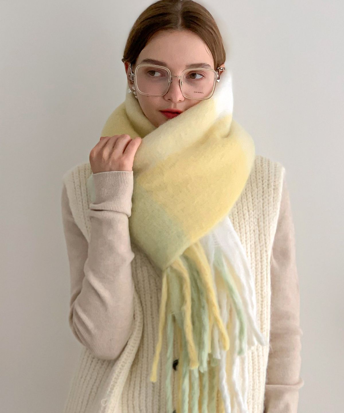바스카라(VASCARA) Macaron Check Muffler (7colors)