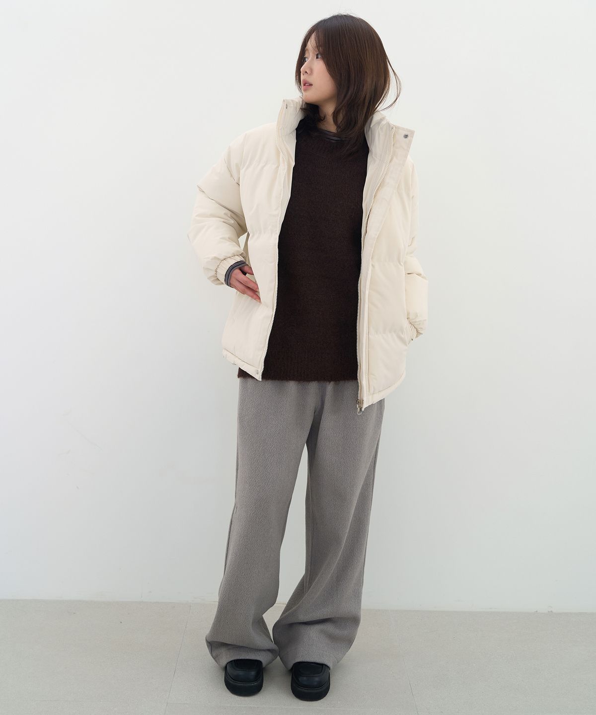 줄리아페페(JULIAPEPE) Daily Wool Banding Pants (Grey)