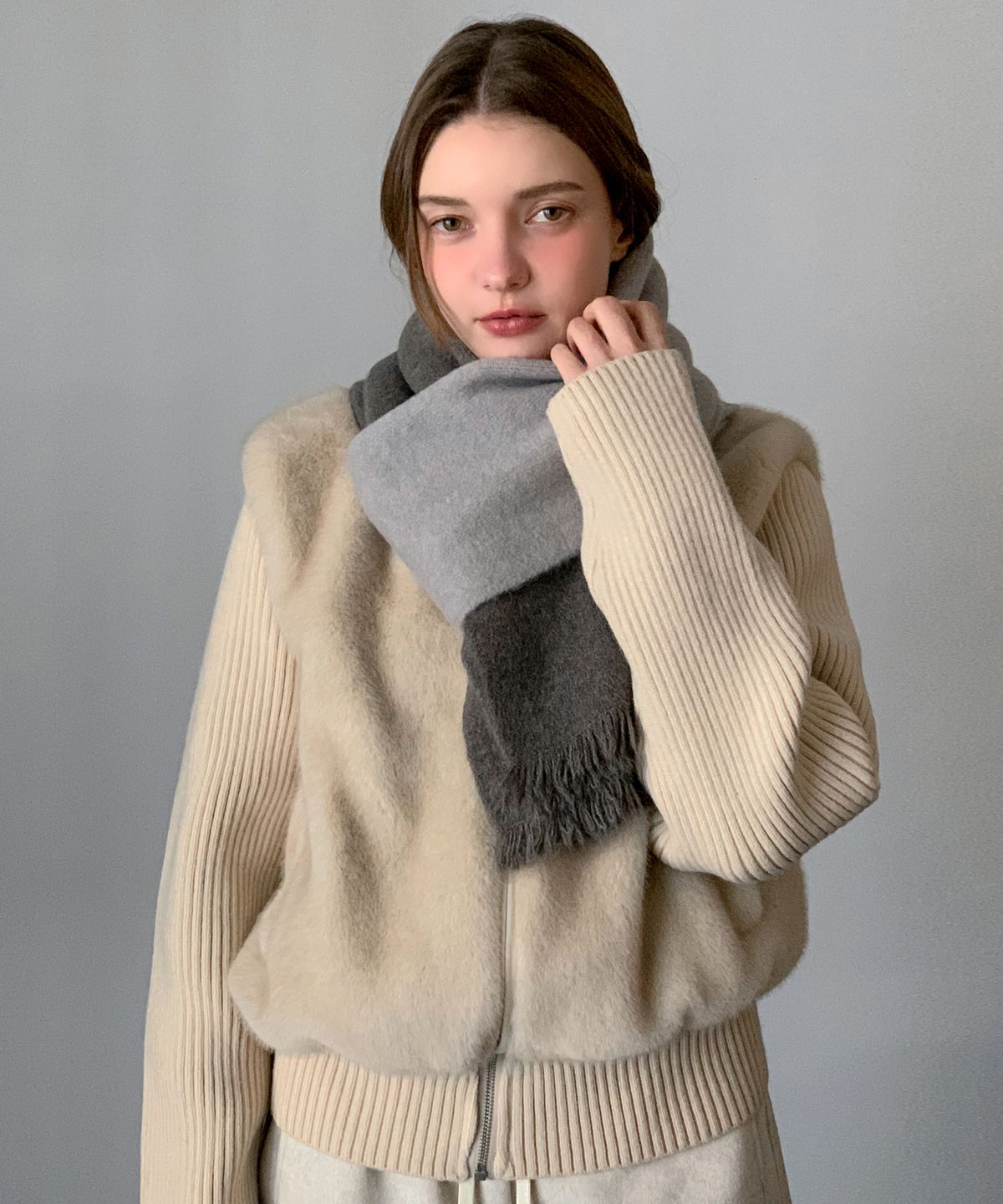 바스카라(VASCARA) Solid Two-Tone Muffler (6colors)