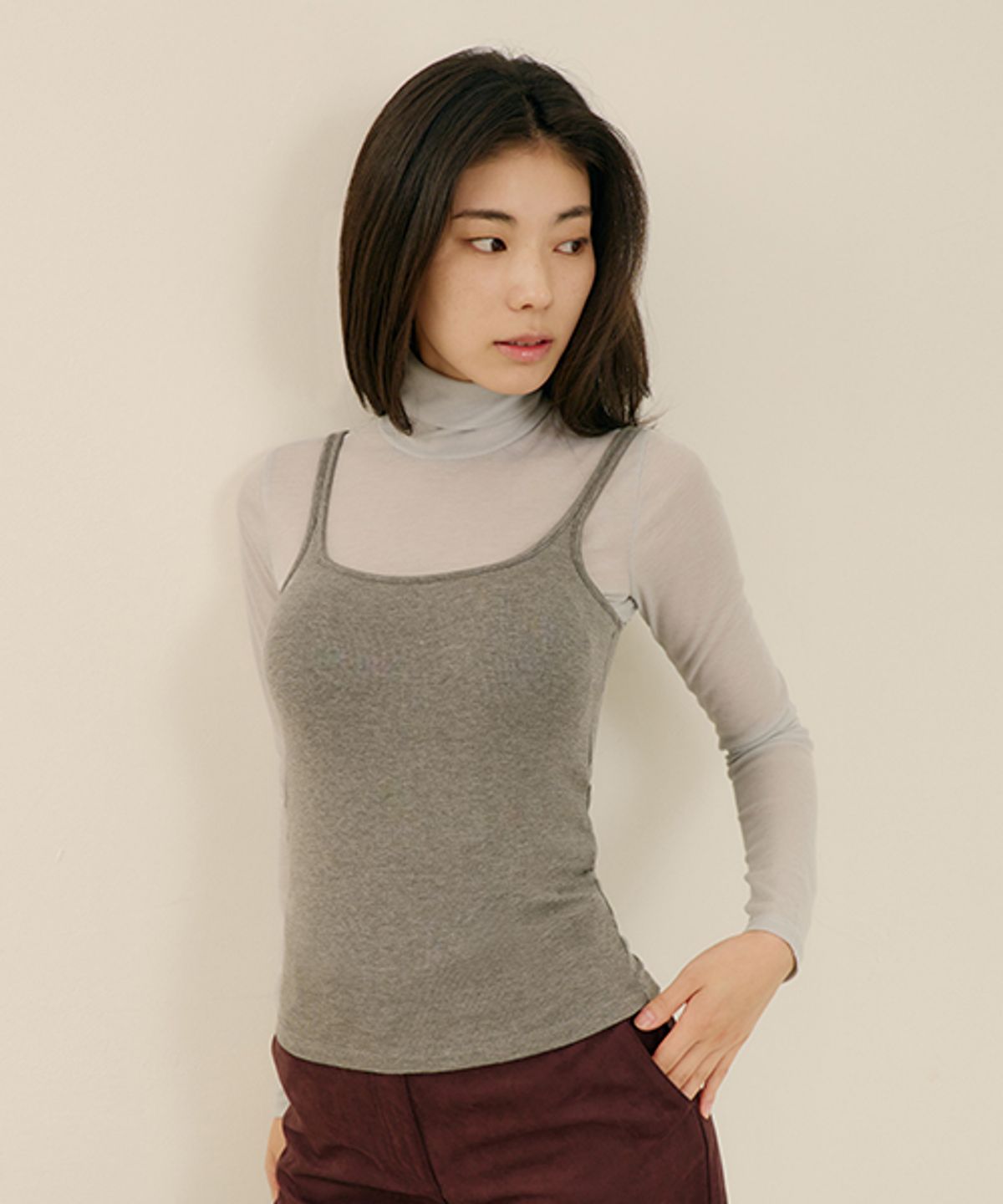 마른파이브(MARN5) 히트터치 스퀘어넥 기모 브라탑_5colors