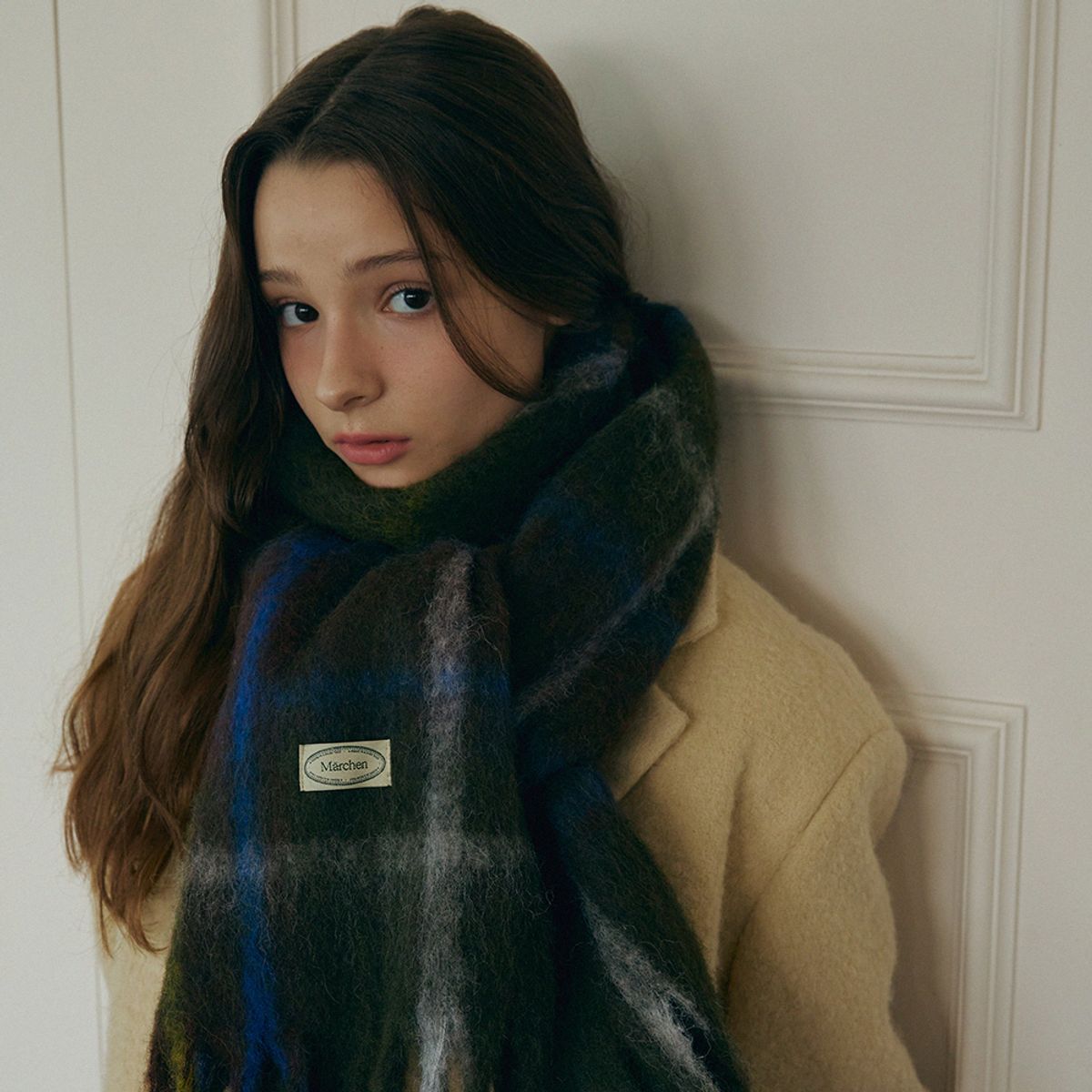 메르헨(MERCHEN) Wide tartan check muffler_2color