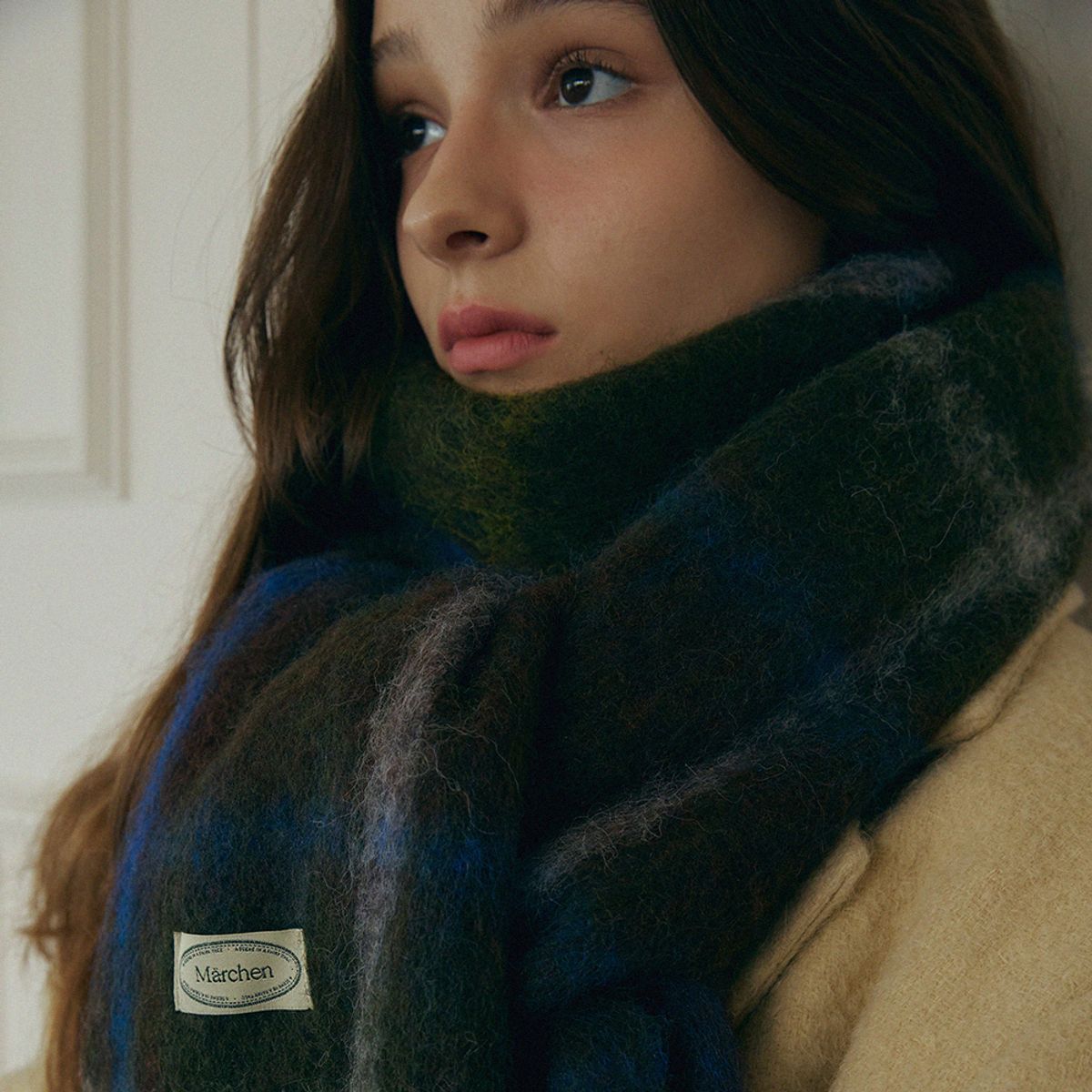 메르헨(MERCHEN) Wide tartan check muffler_2color