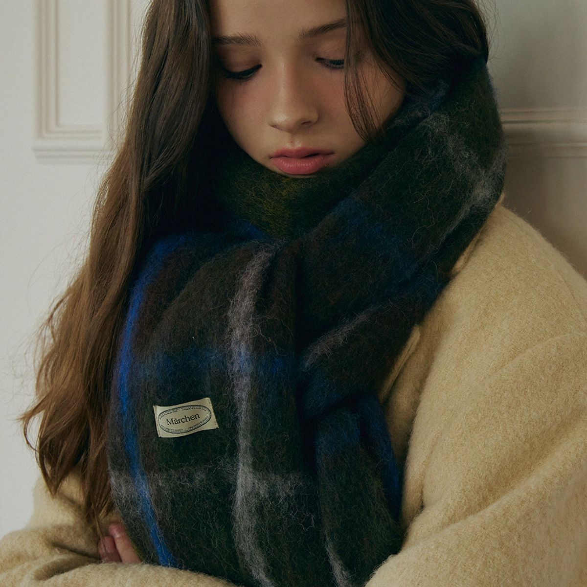 메르헨(MERCHEN) Wide tartan check muffler_2color
