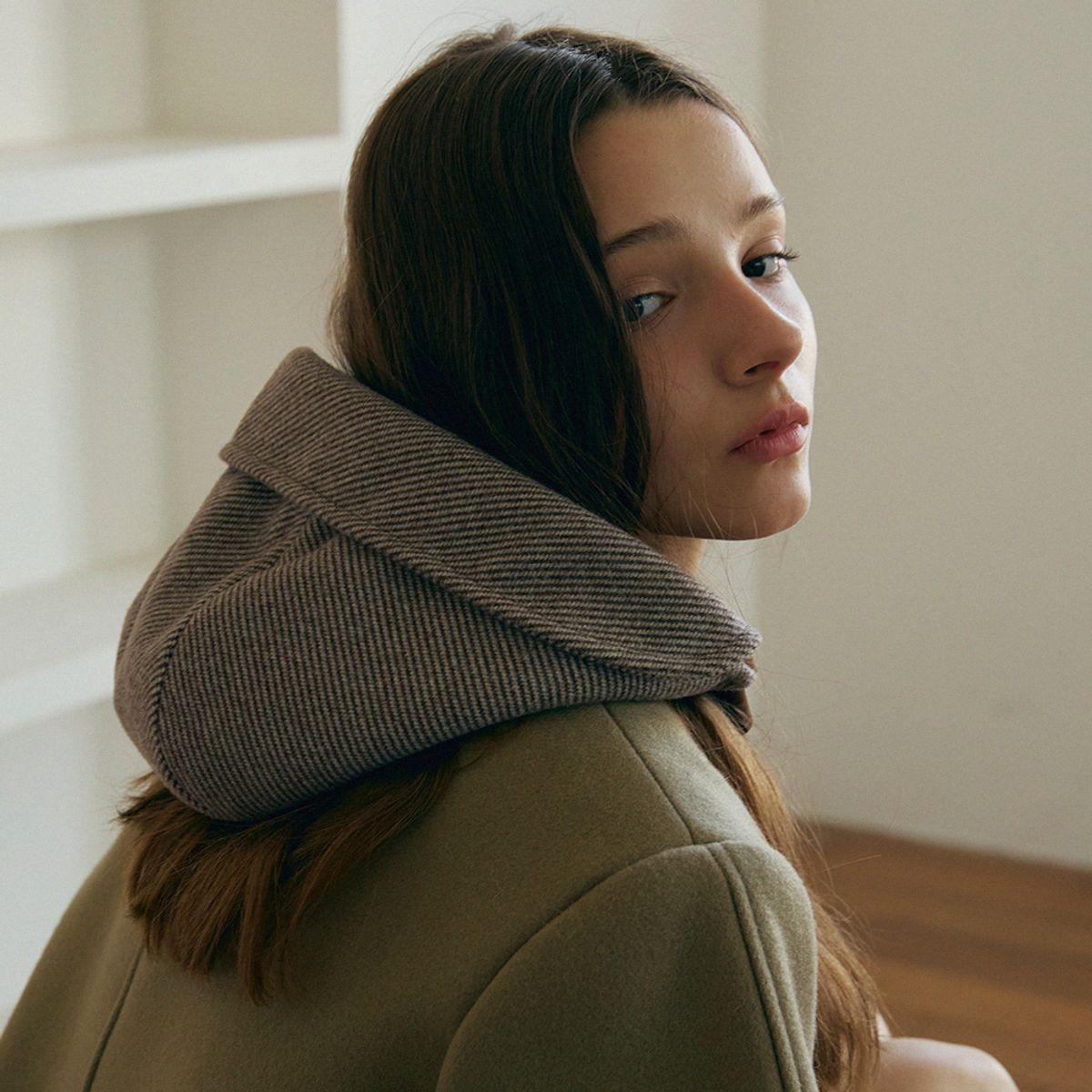 메르헨(MERCHEN) [양면] Herringbone bonnet hat_3color
