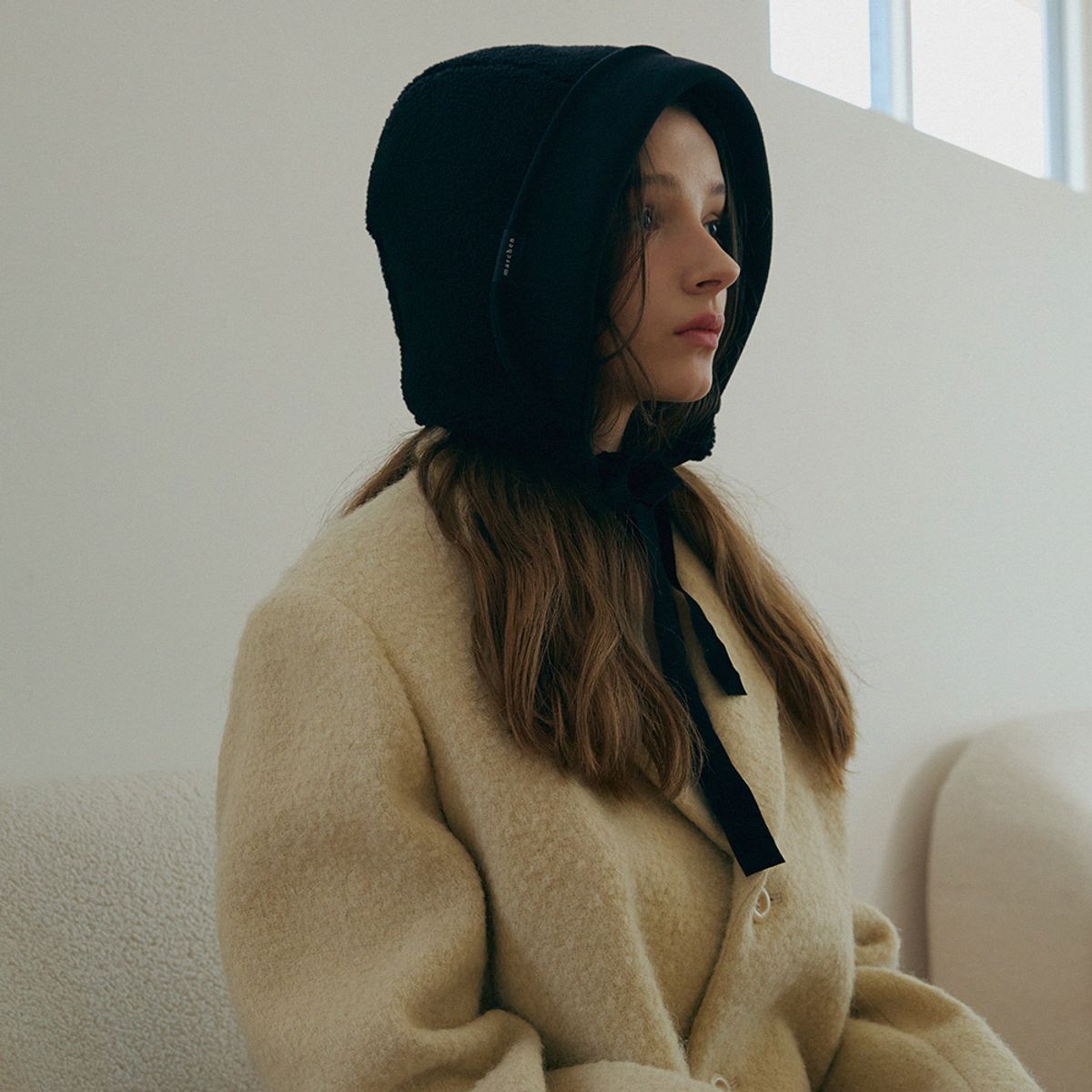메르헨(MERCHEN) [양면] Herringbone bonnet hat_3color
