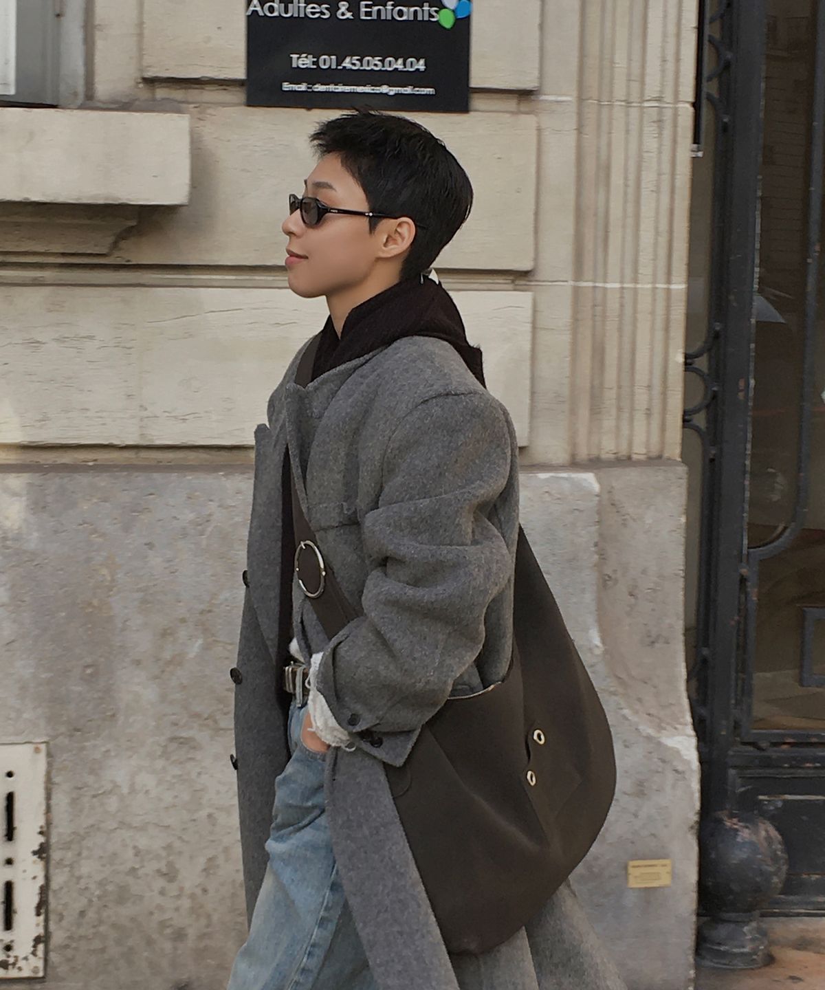 레터리(LETERIE) RING BUCKLE SHOULDER BIG BAG_DARK BROWN